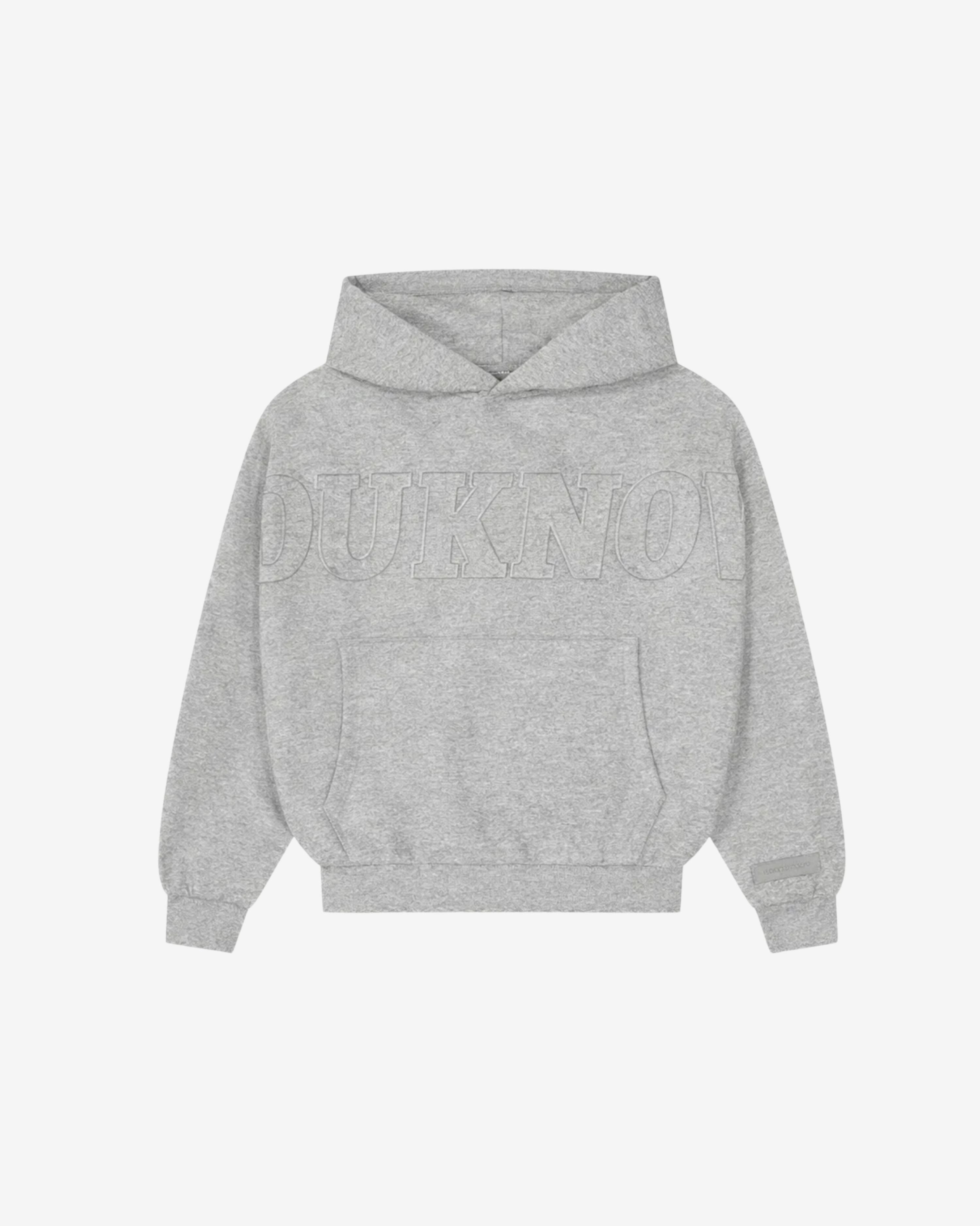 Distressed Applique Hoodie | GREY MARLE