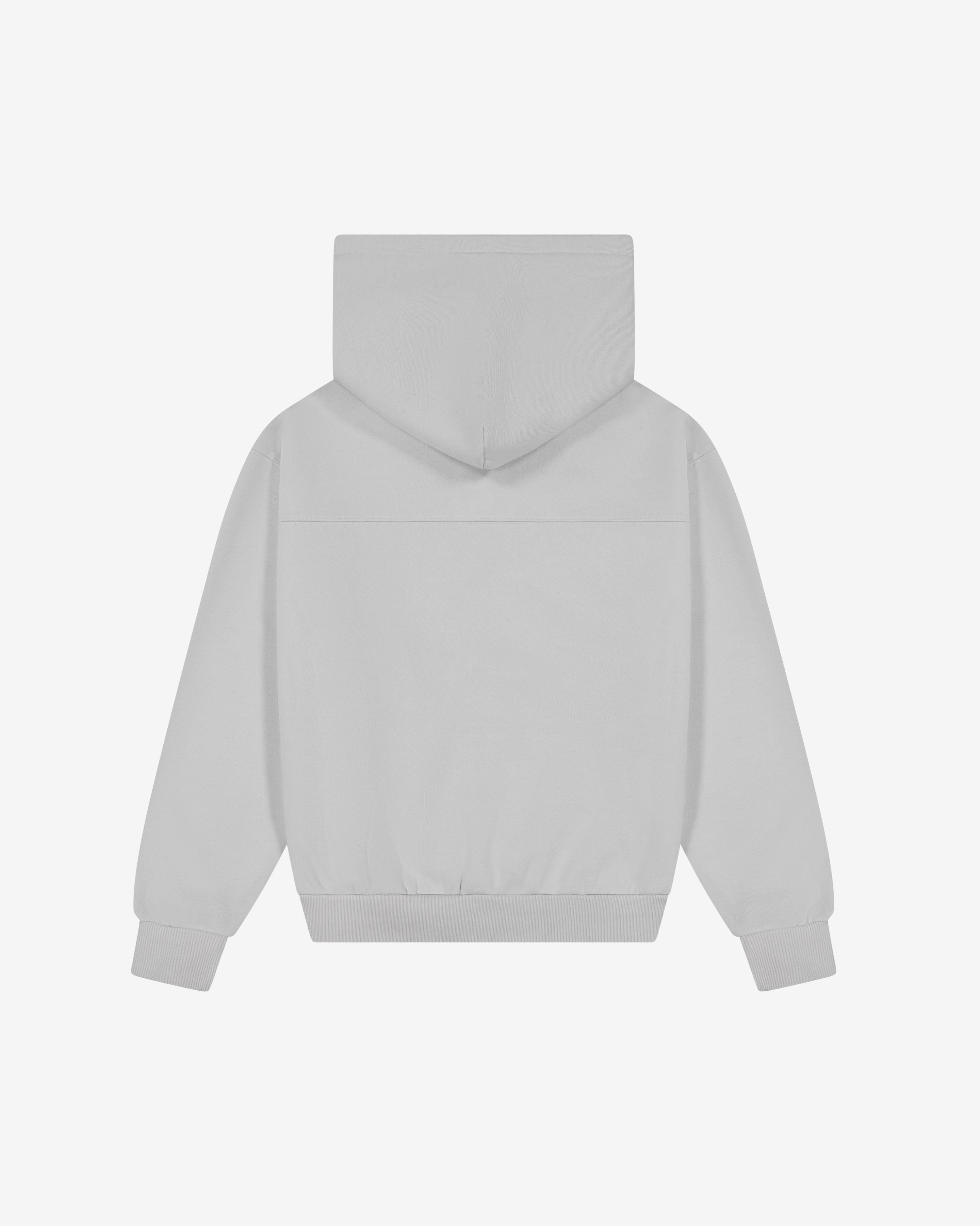 Panelled Zip Up Hoodie | Light Grey