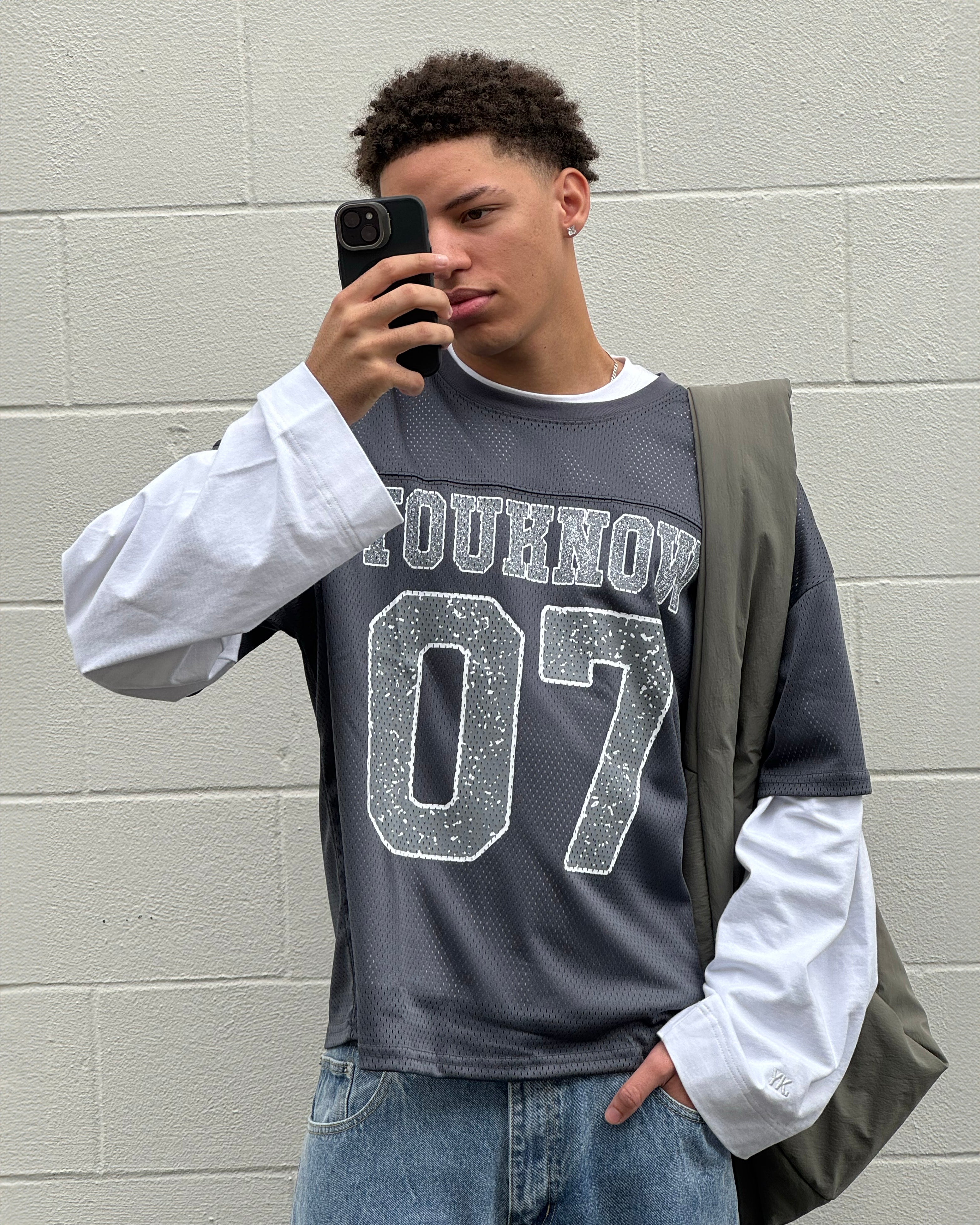MESH JERSEY | Charcoal