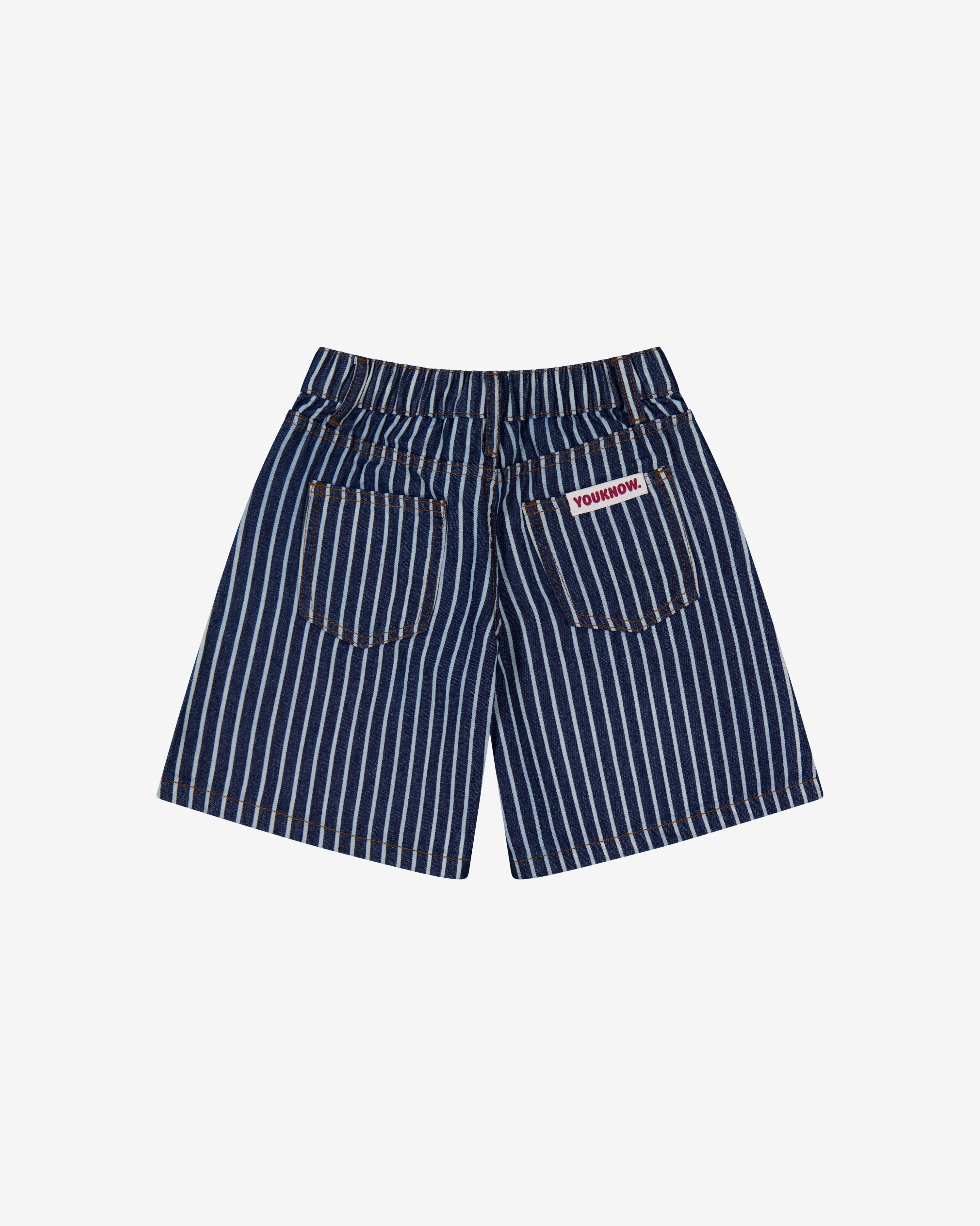 Kids Denim Jort | Pinstripe