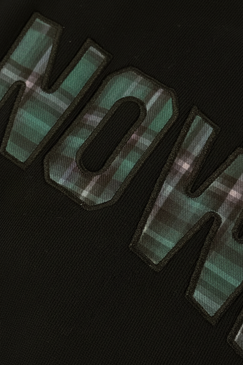 Offset Zip Up Hoodie | Black/Tartan