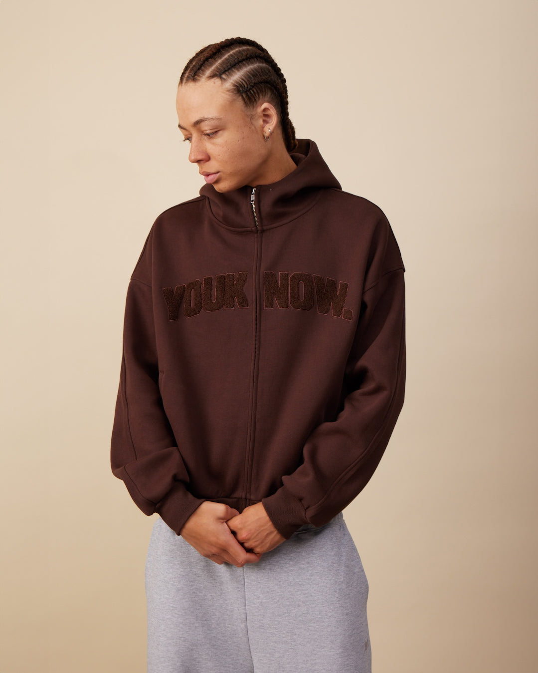 Chenille Zip Up | Chocolate