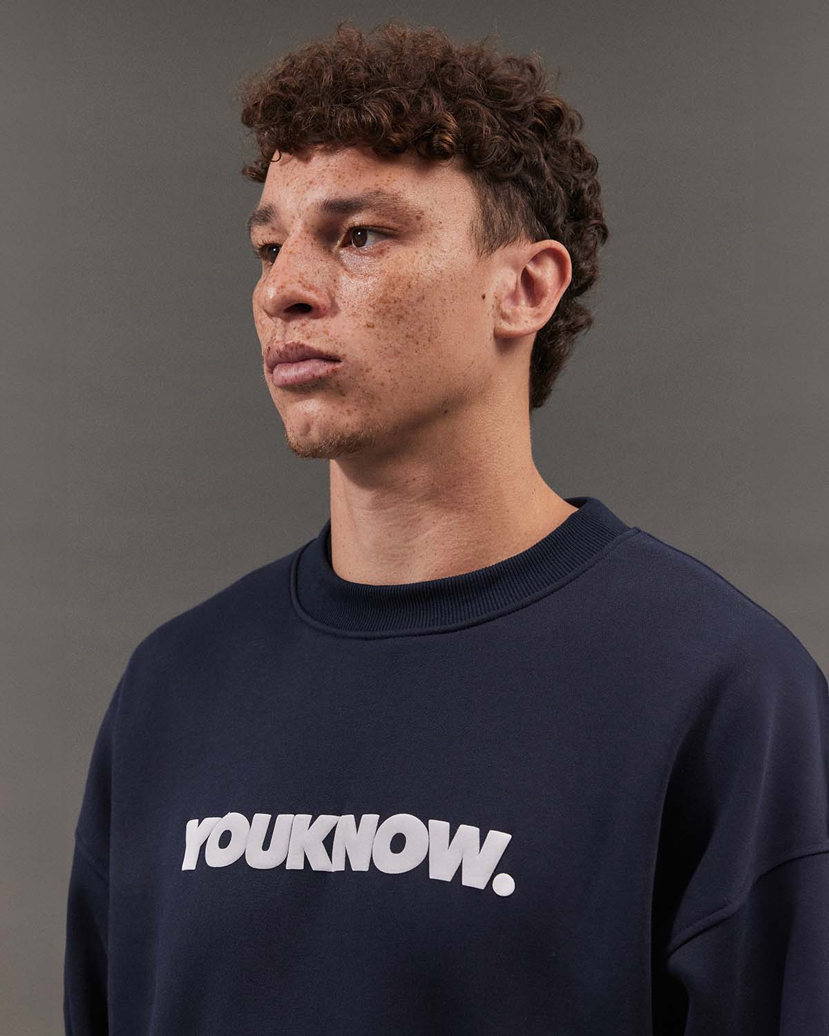 BLOCK CREWNECK | Navy