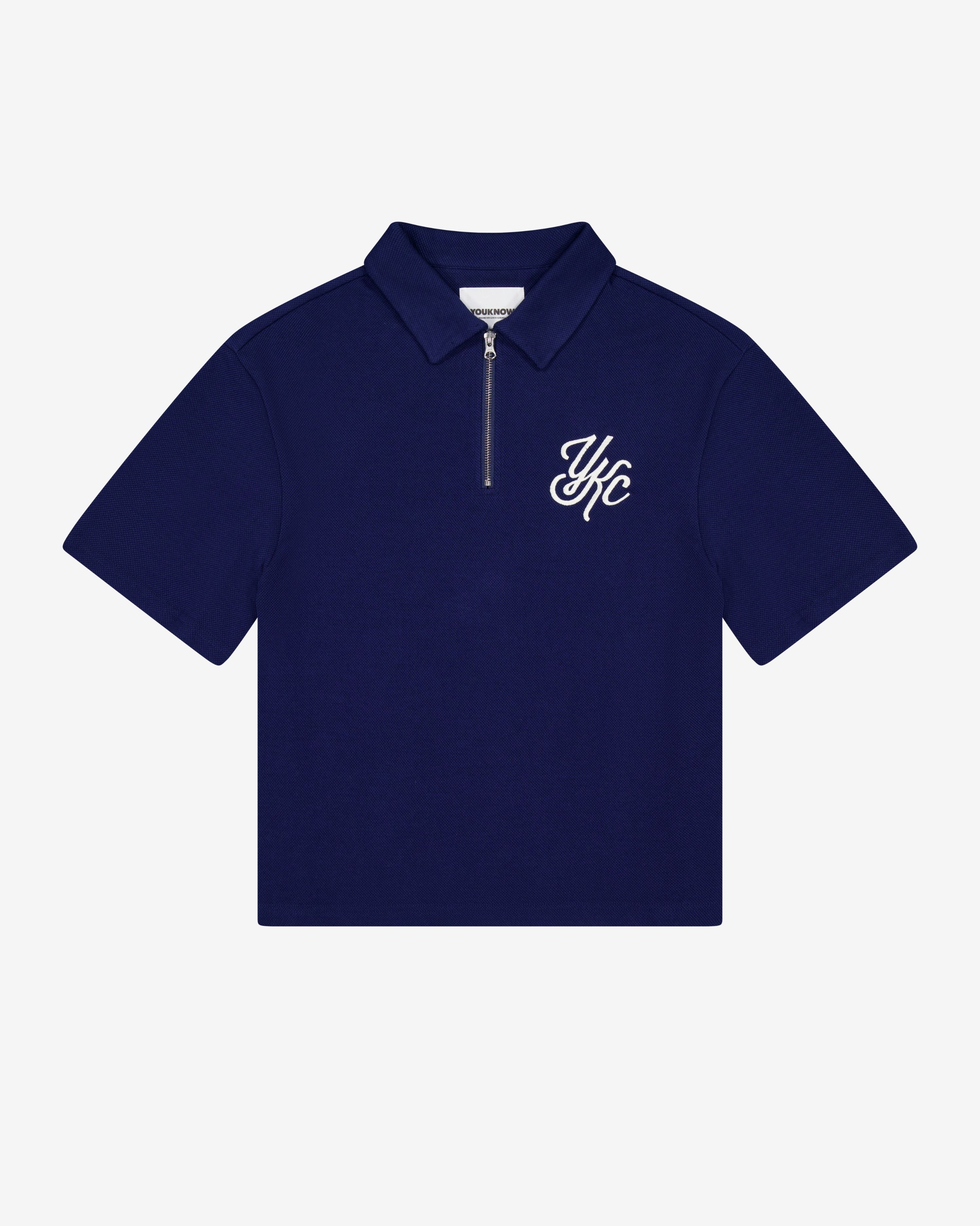 QUARTER ZIP POLO | Navy