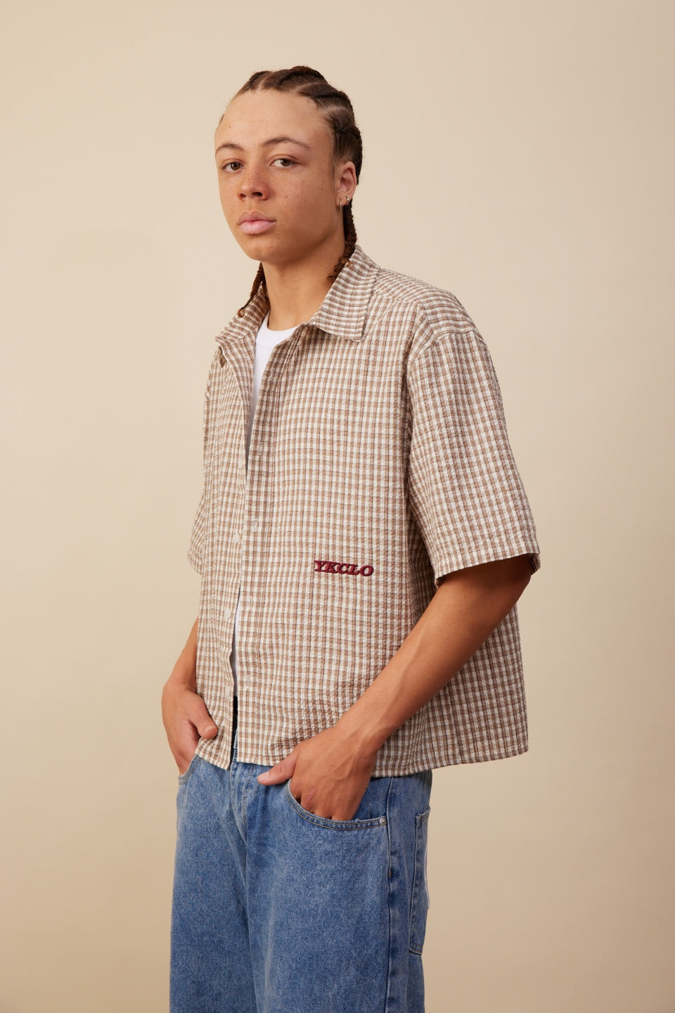 YKClo Box Shirt | Brown Check