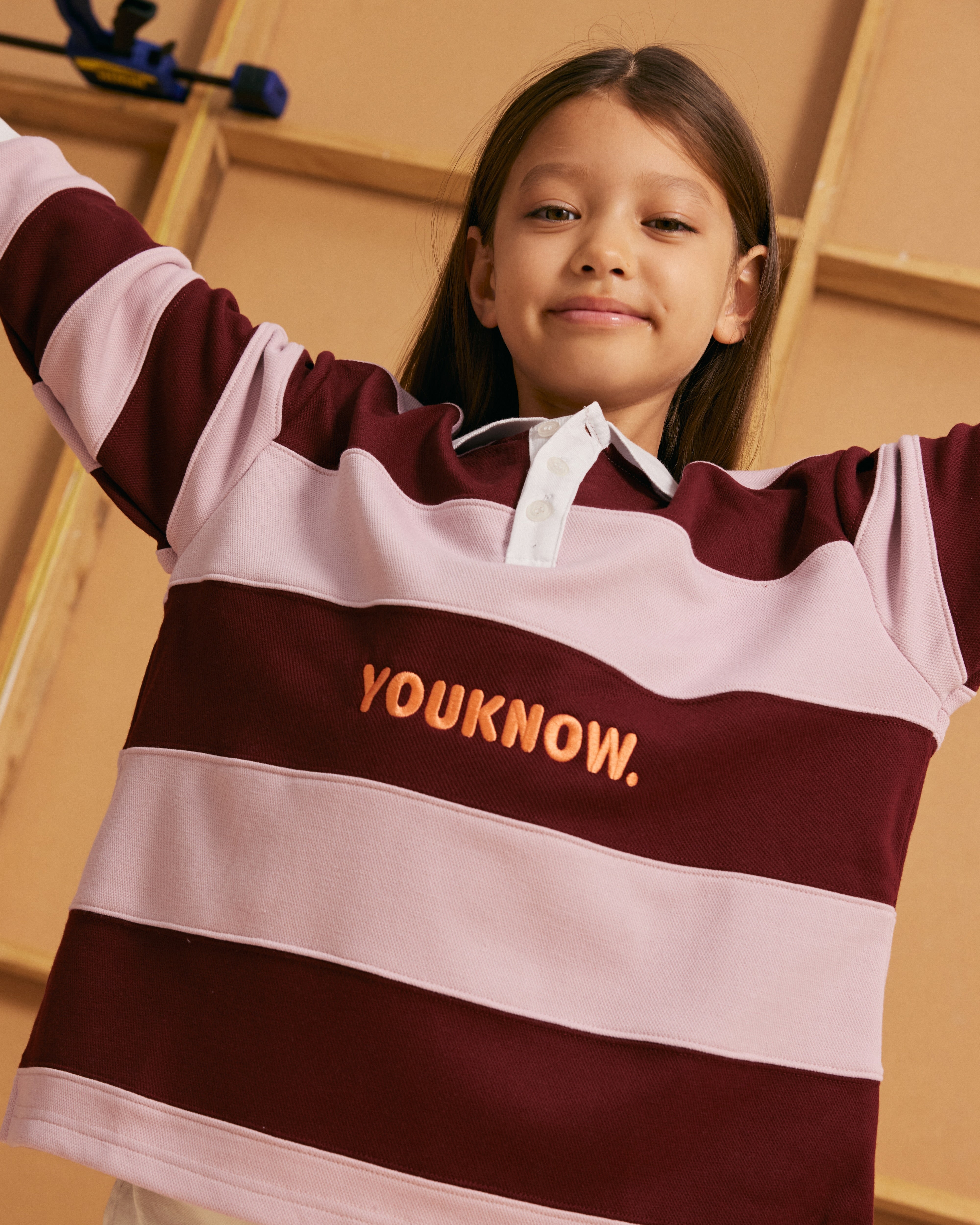 Kids Rugby Longsleeve | Pink Stripe