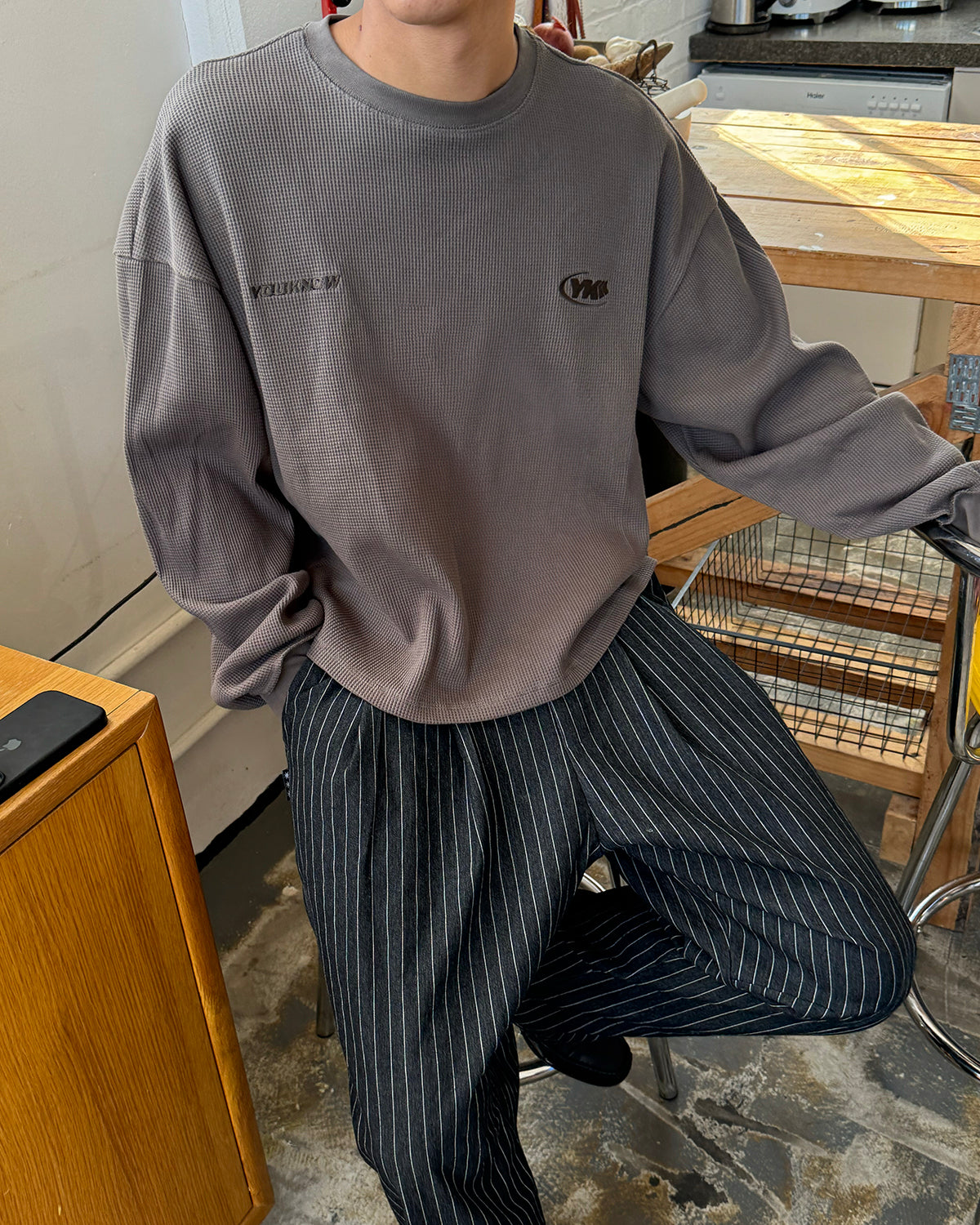 Waffle Longsleeve | Charcoal