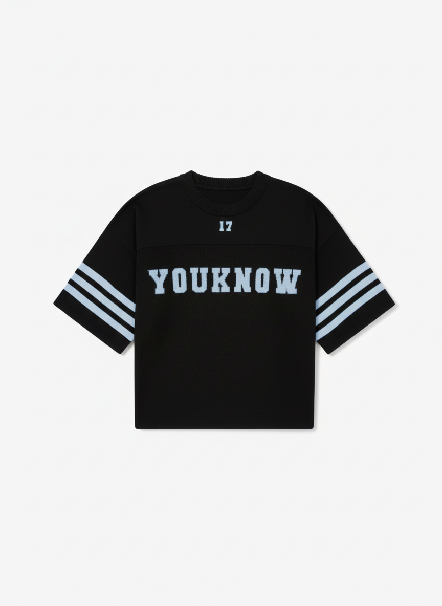 American Football Knit Jersey | Black/Blue