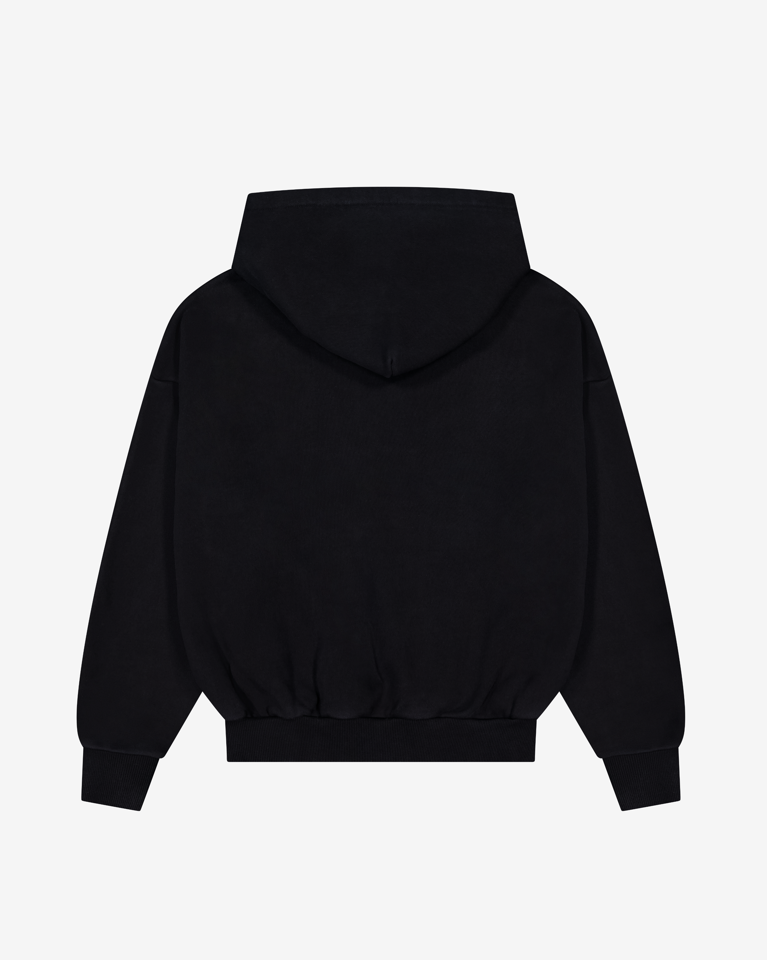 Distressed Applique Hoodie | Washed Black