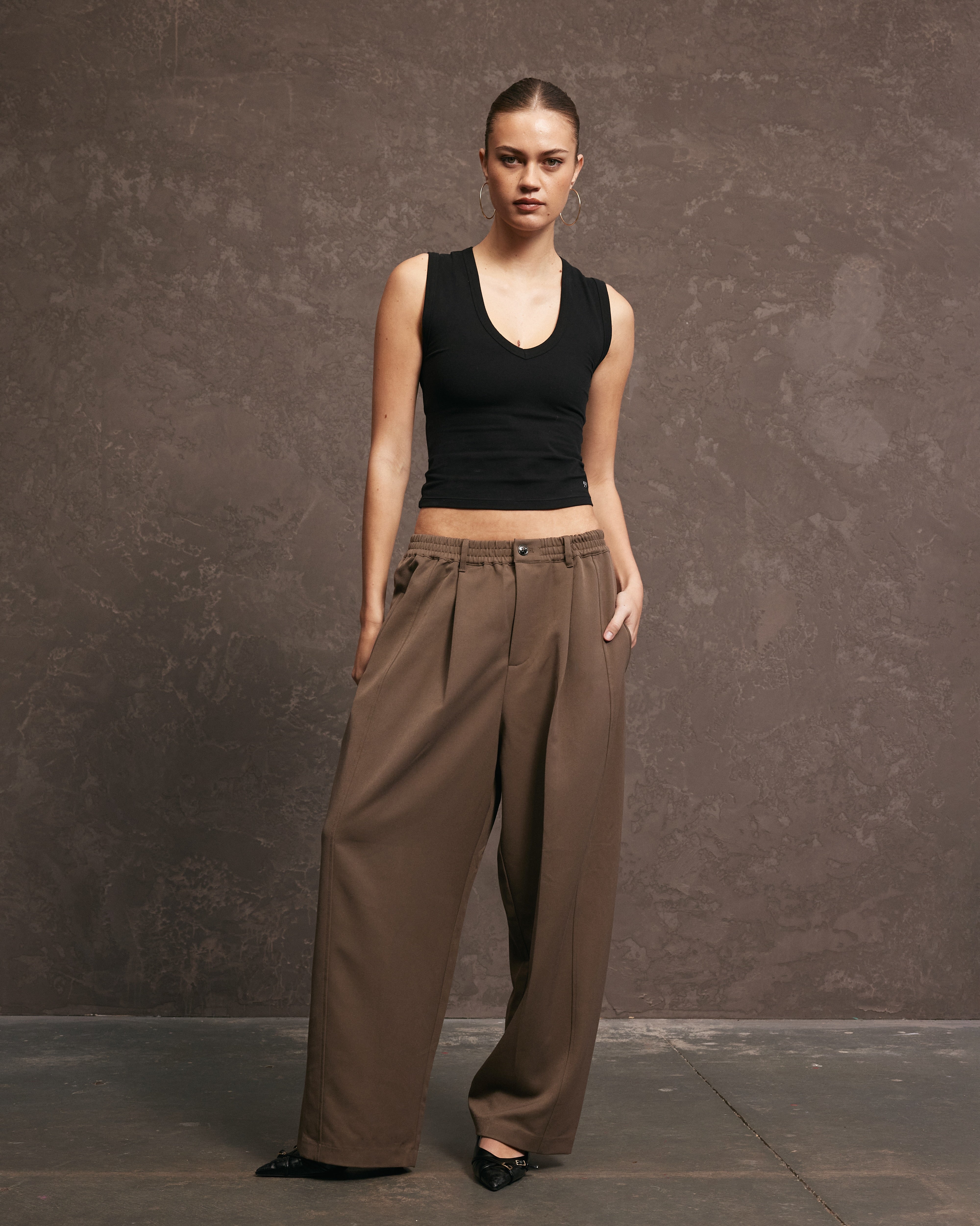 Nothing Pleated Pants | Mocha