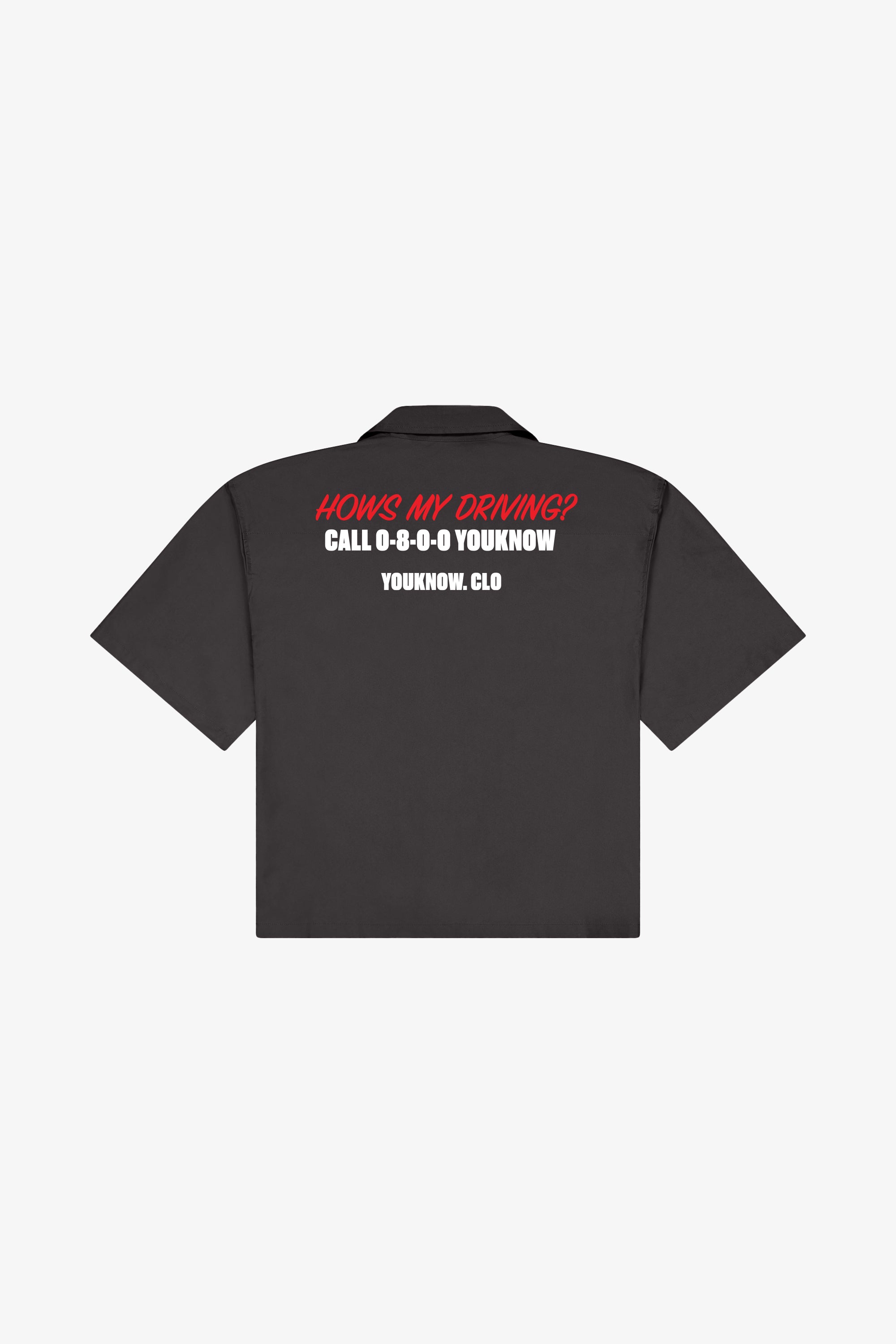 DRILL COLLARED SHIRT | Charcoal Drill