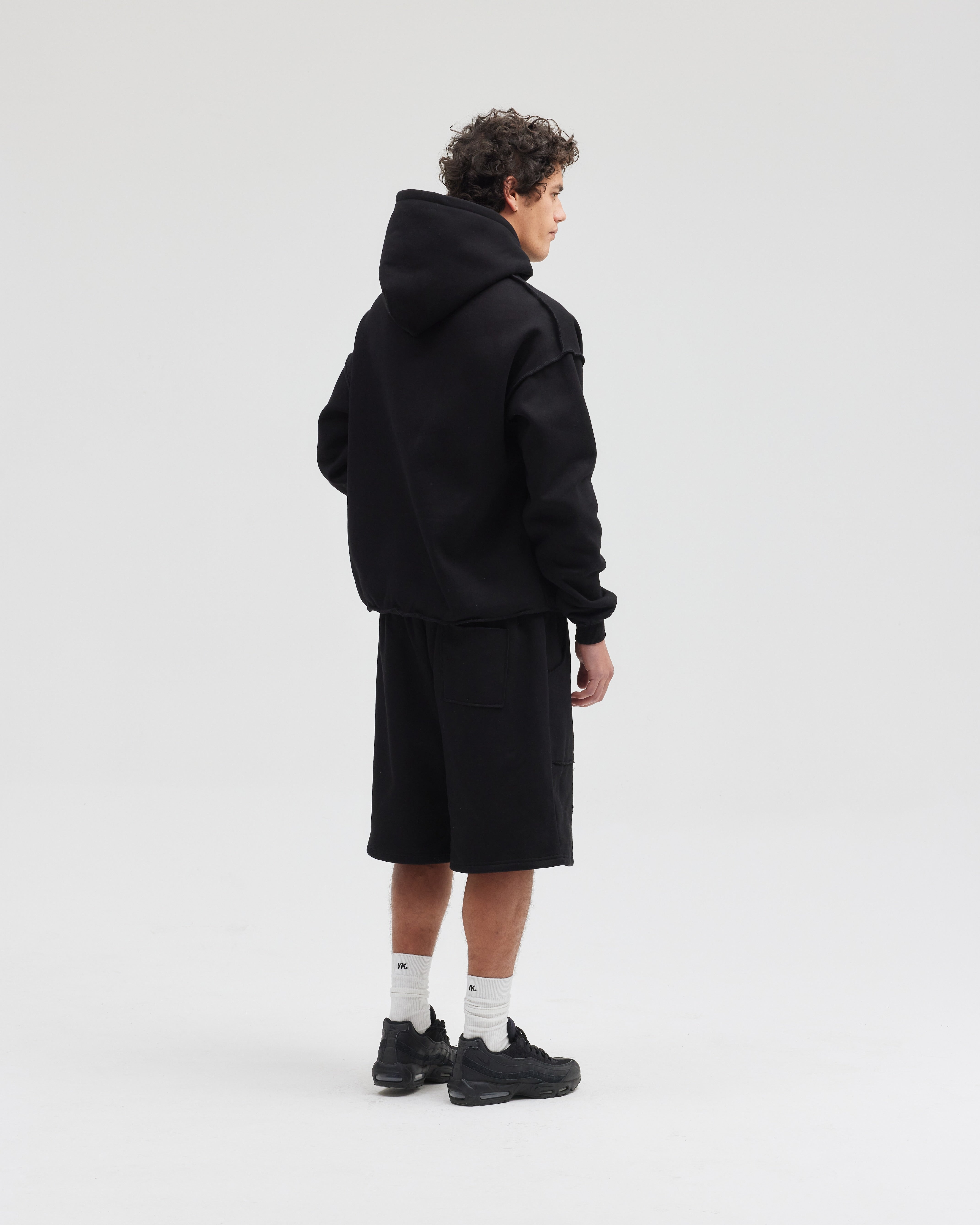 Exposed Seam Hoodie | Black
