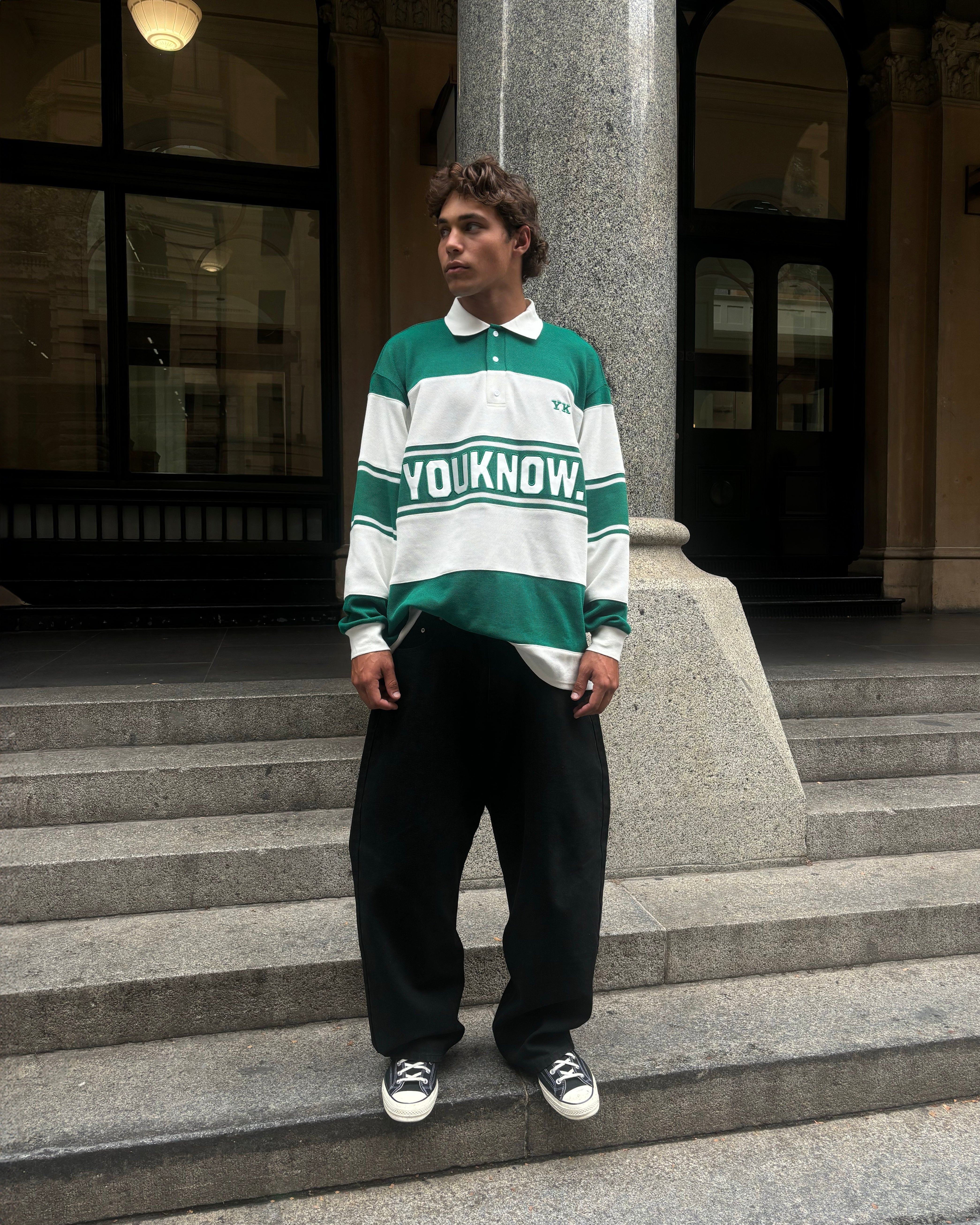 RUGBY LONG SLEEVE | Green Stripe