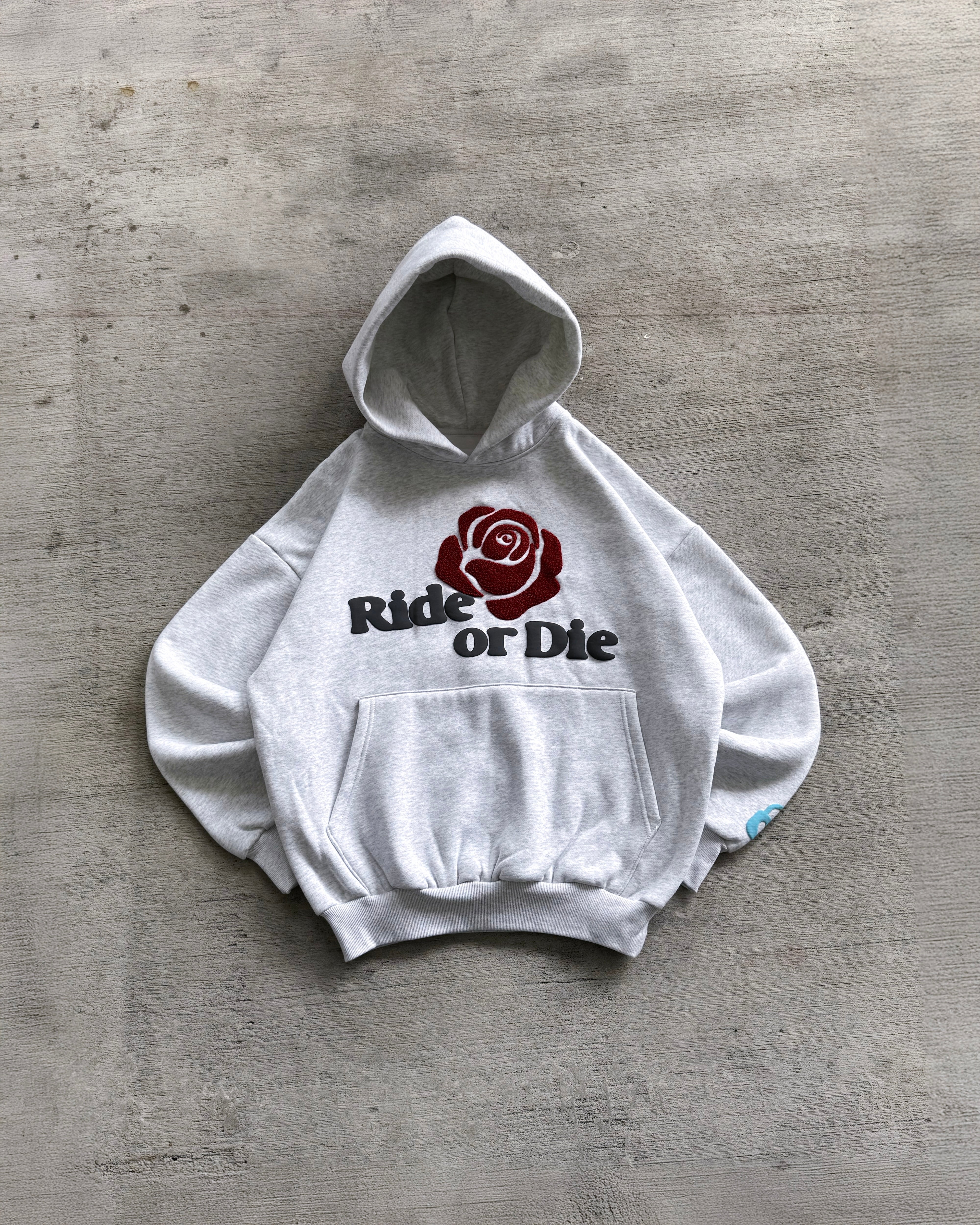 Ride or Die Oversized Hoodie | White Marle