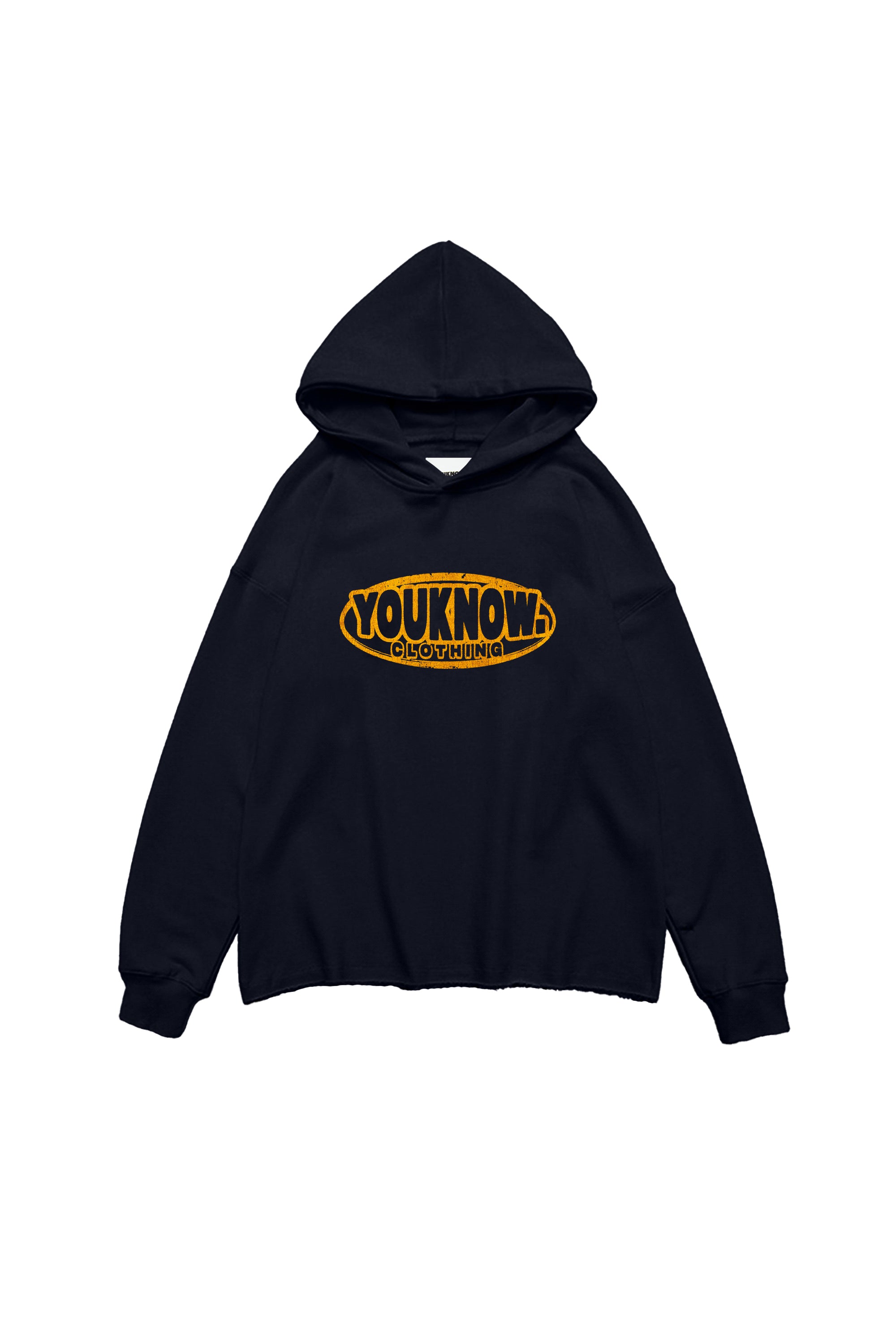 RAW HEM HOODIE | Black