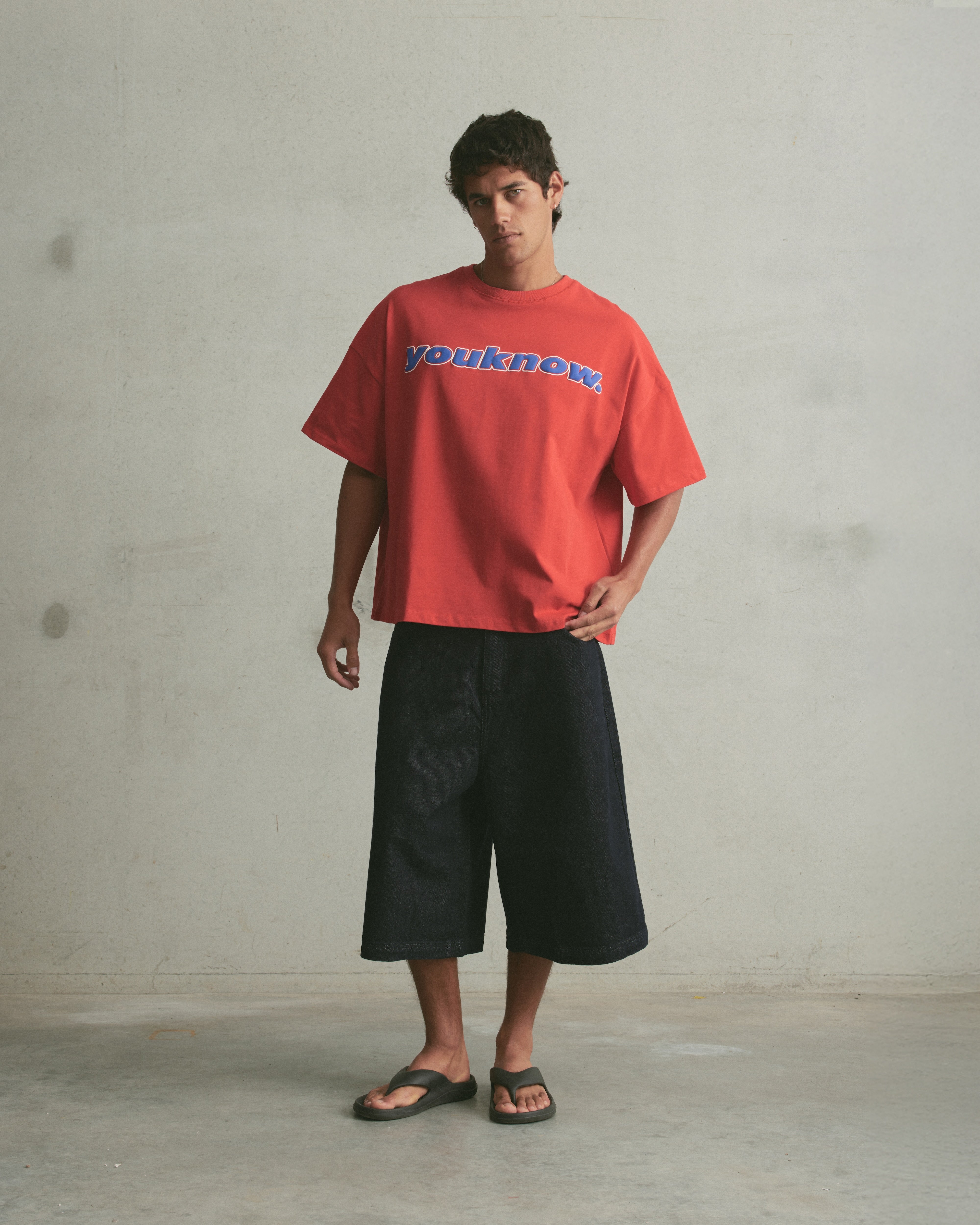 Puff Print Box Tee | Red