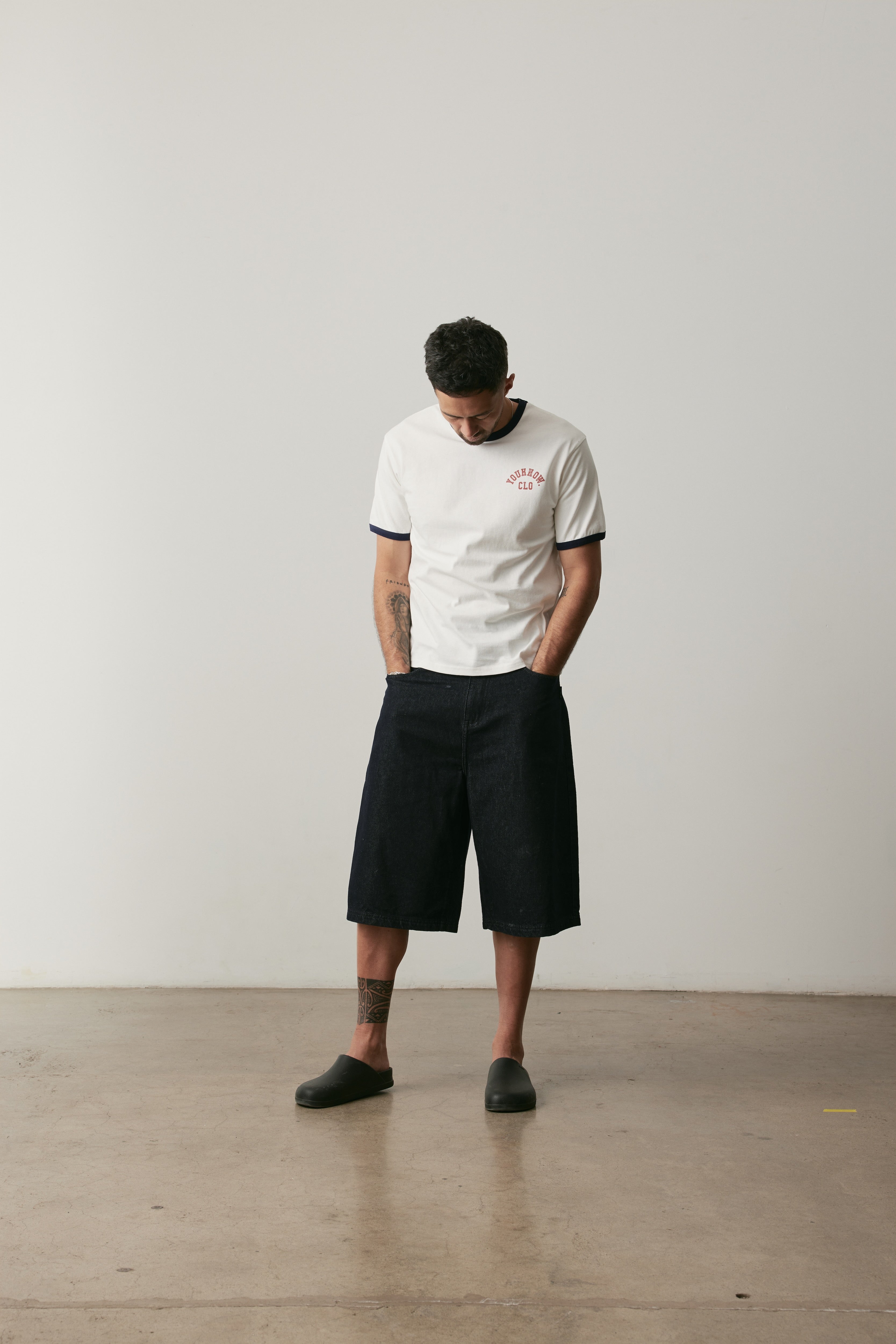 Shrunken Ringer Tee | White