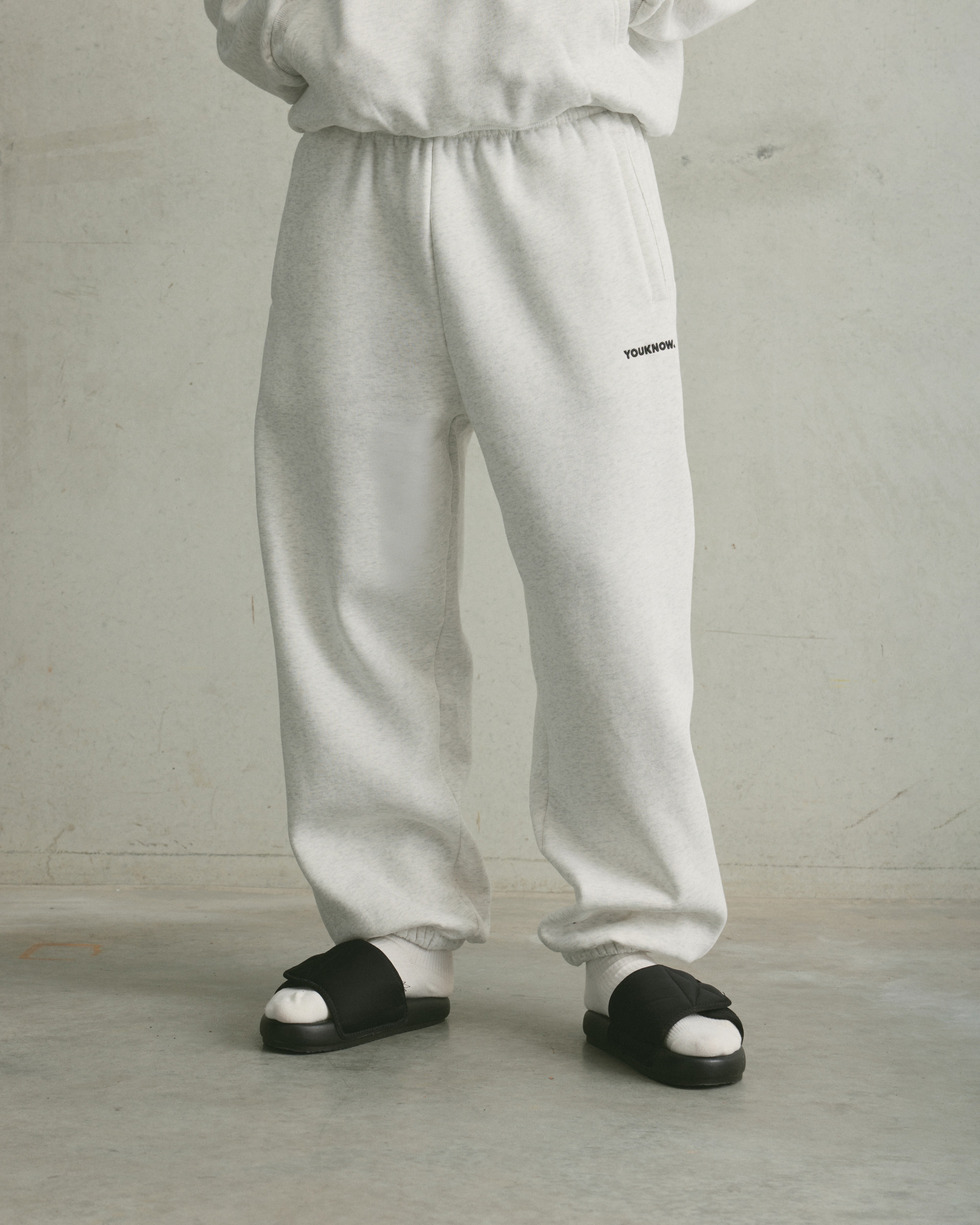 Core Cuffed Sweatpants | White Marle