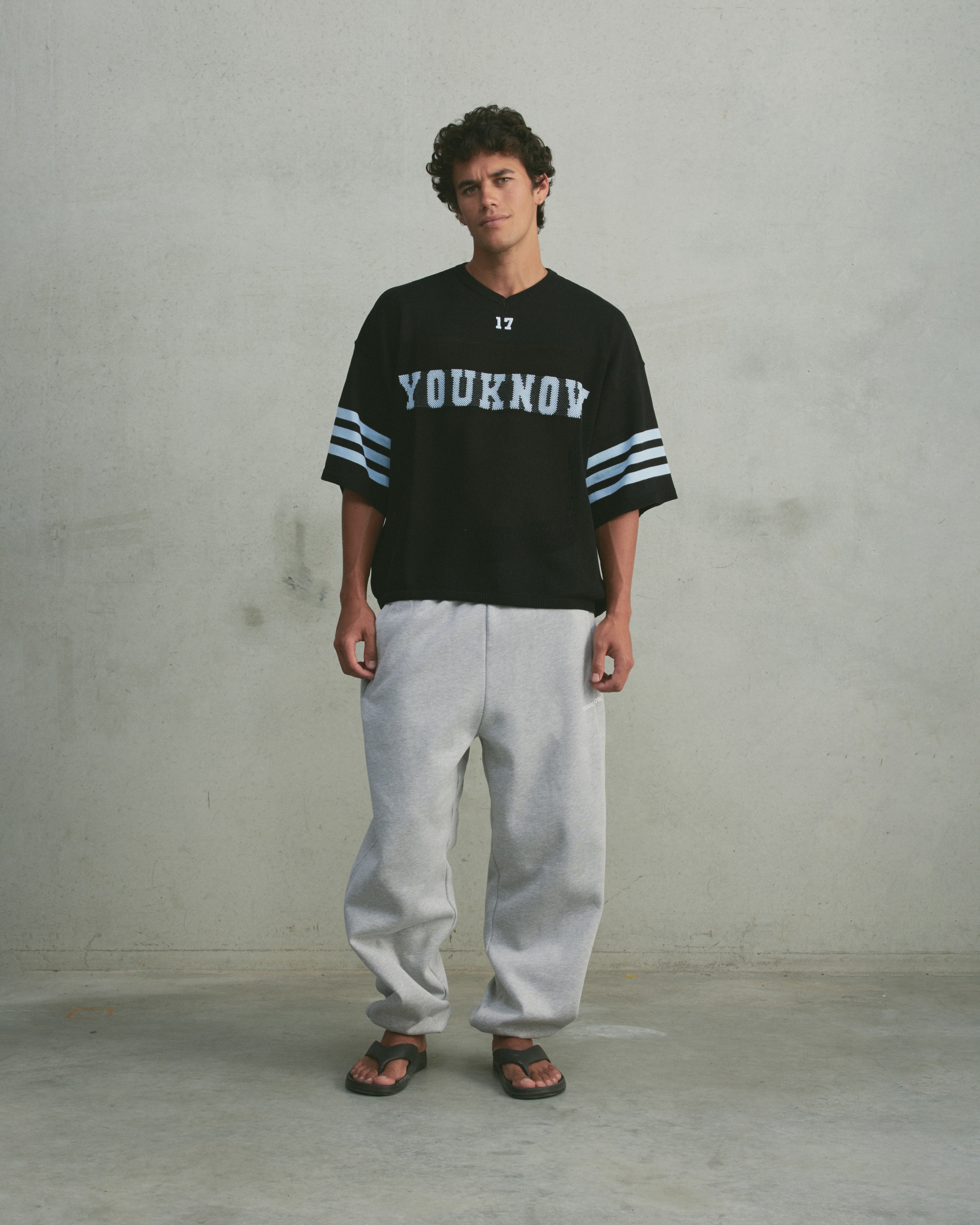 American Football Knit Jersey | Black/Blue