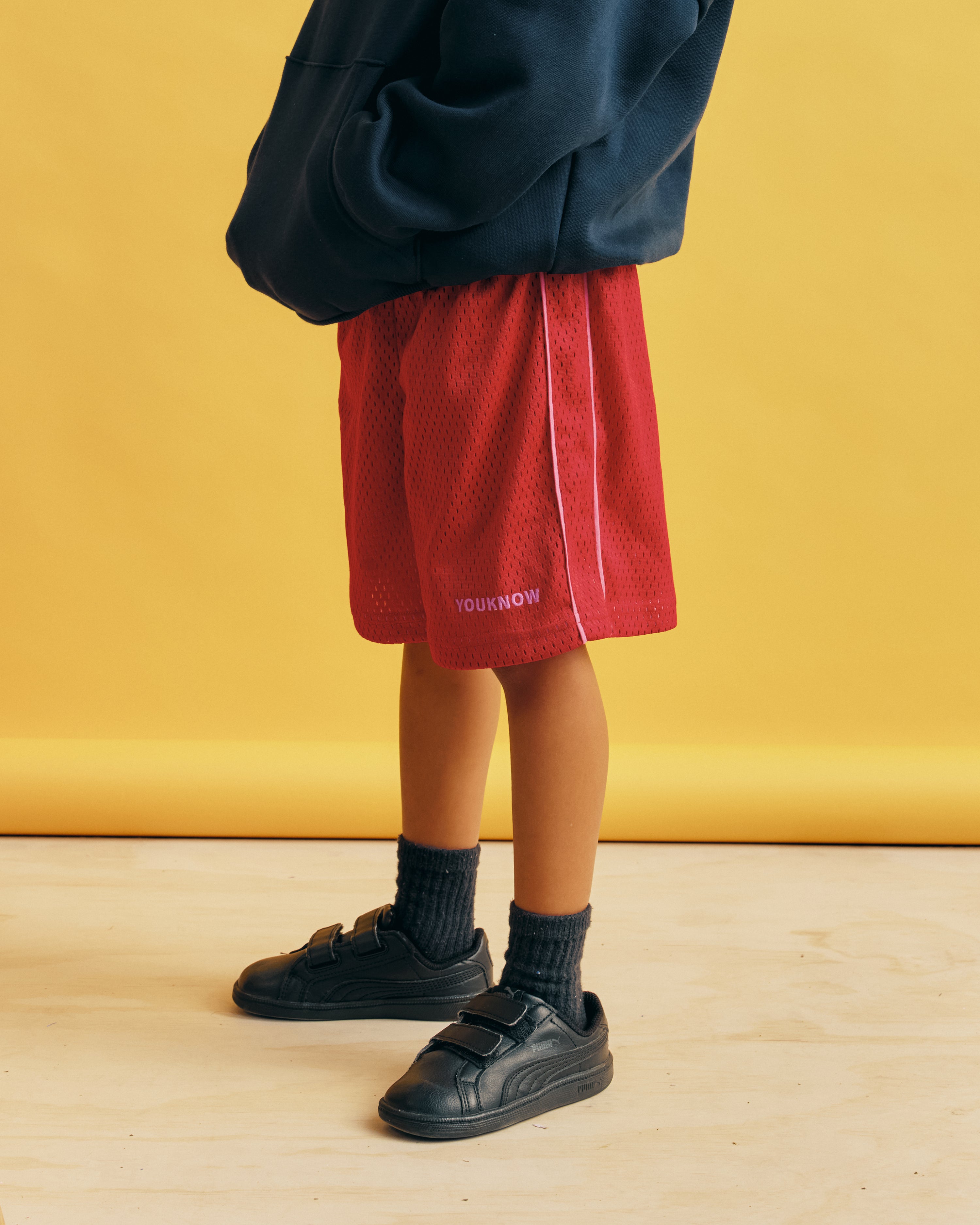 Kids Mesh Shorts | Red