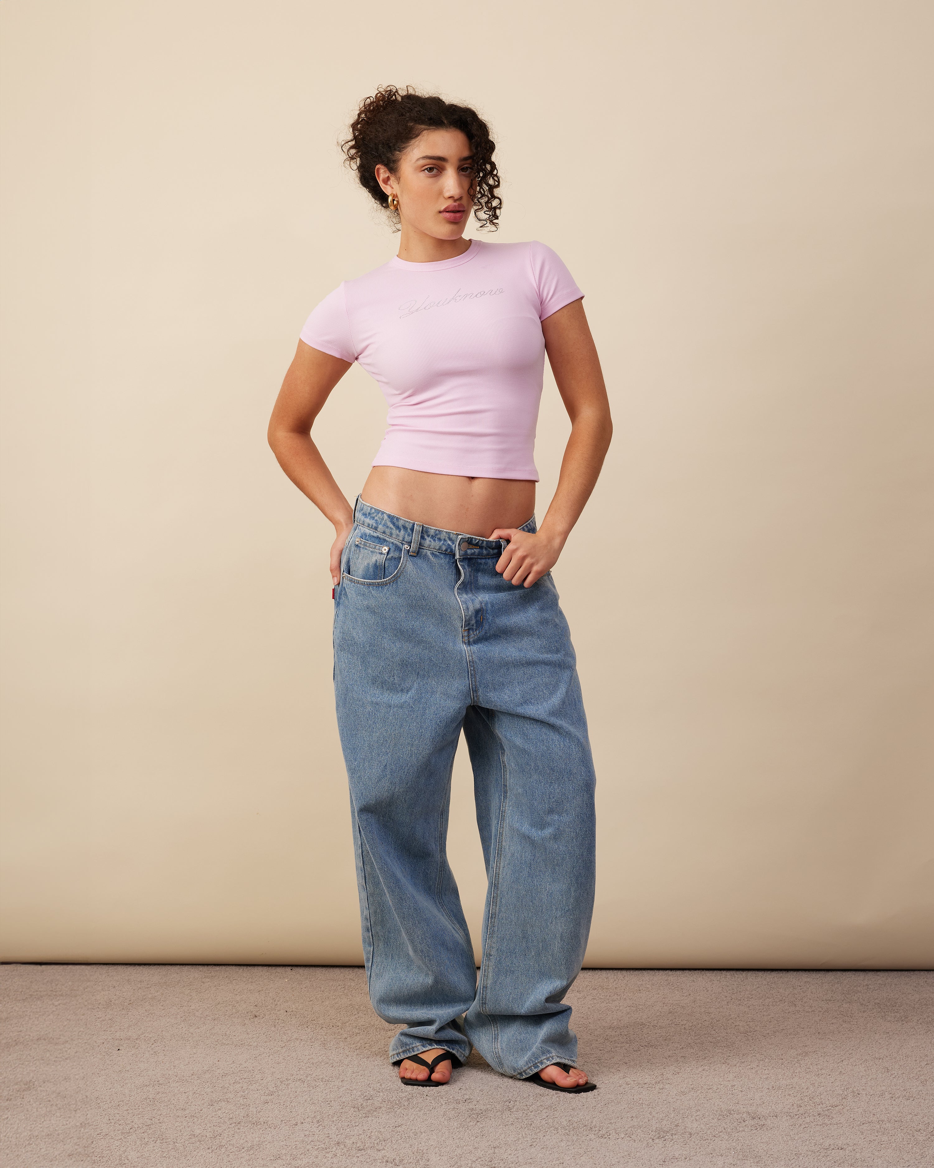Diamante Baby Tee | Baby Pink