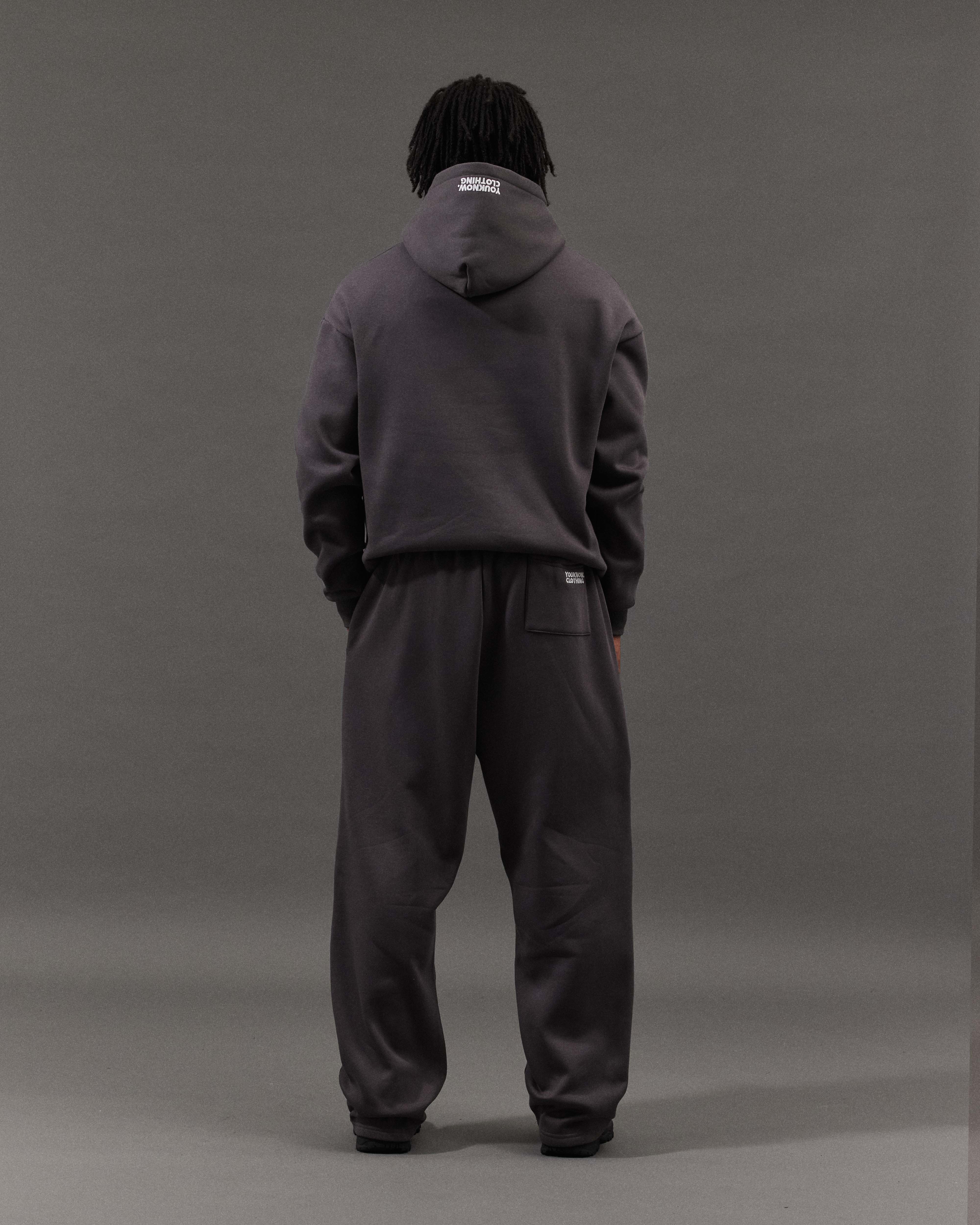 BLOCK WIDE-LEG SWEATPANTS | Slate