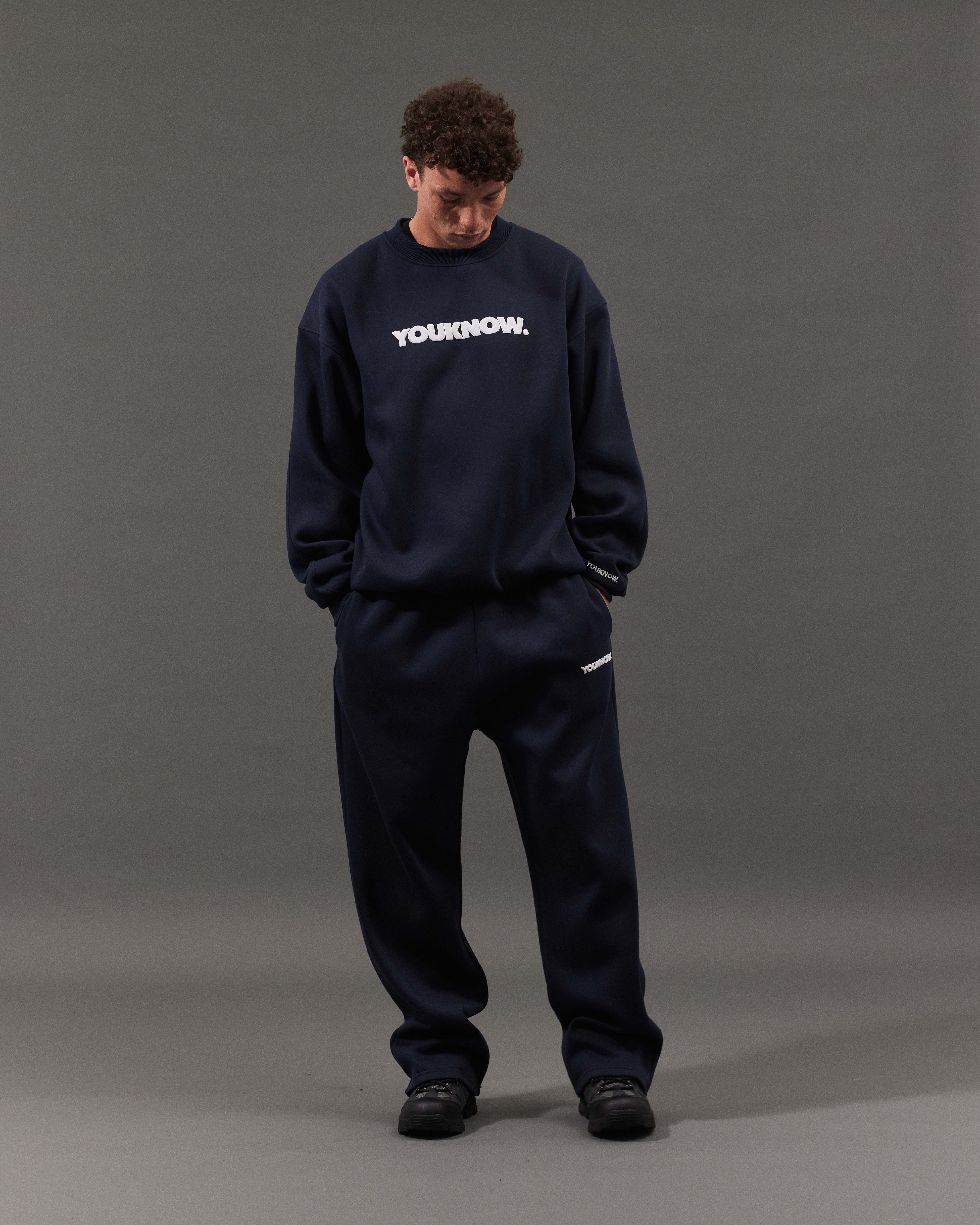 BLOCK CREWNECK | Navy