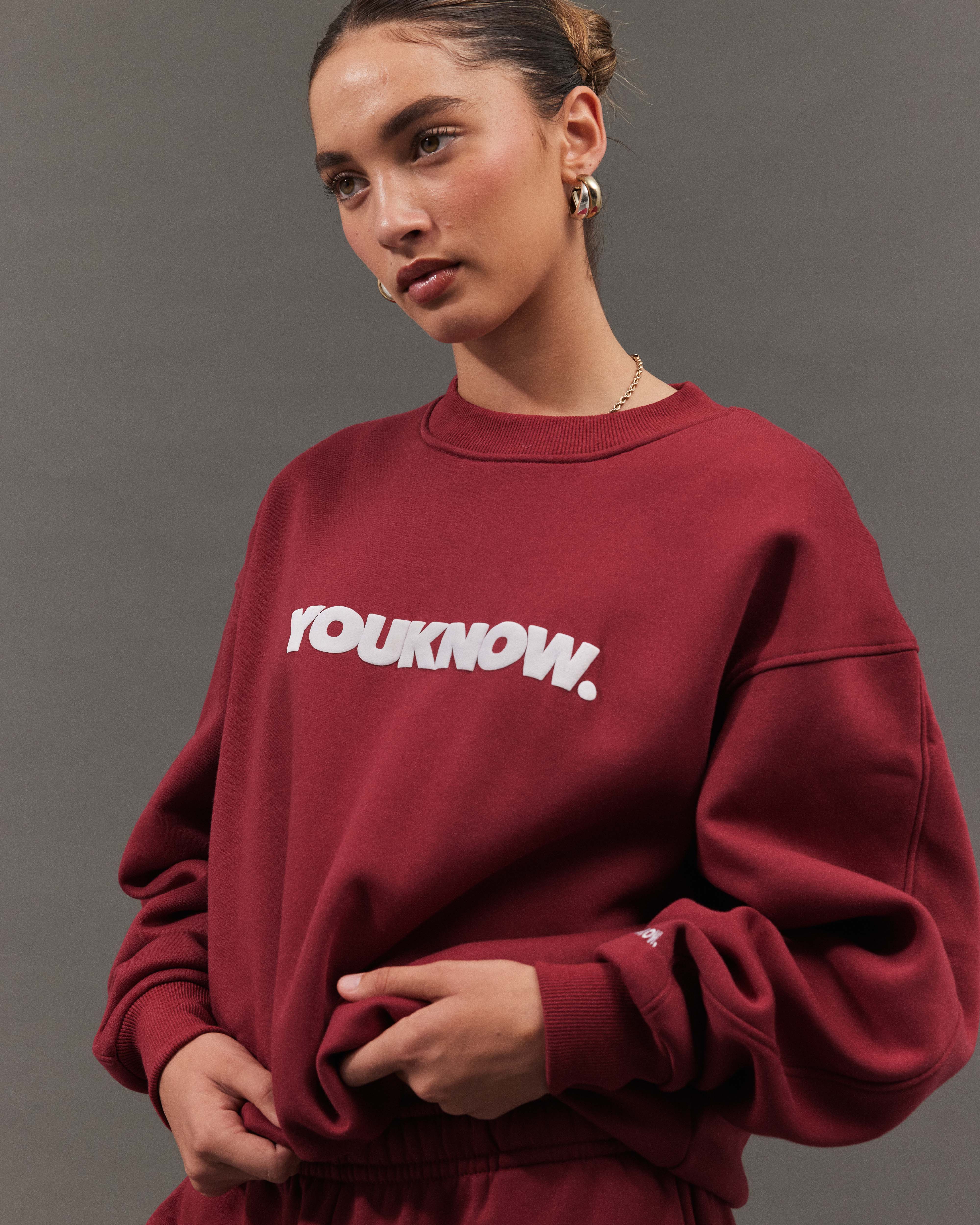 BLOCK CREWNECK | Maroon