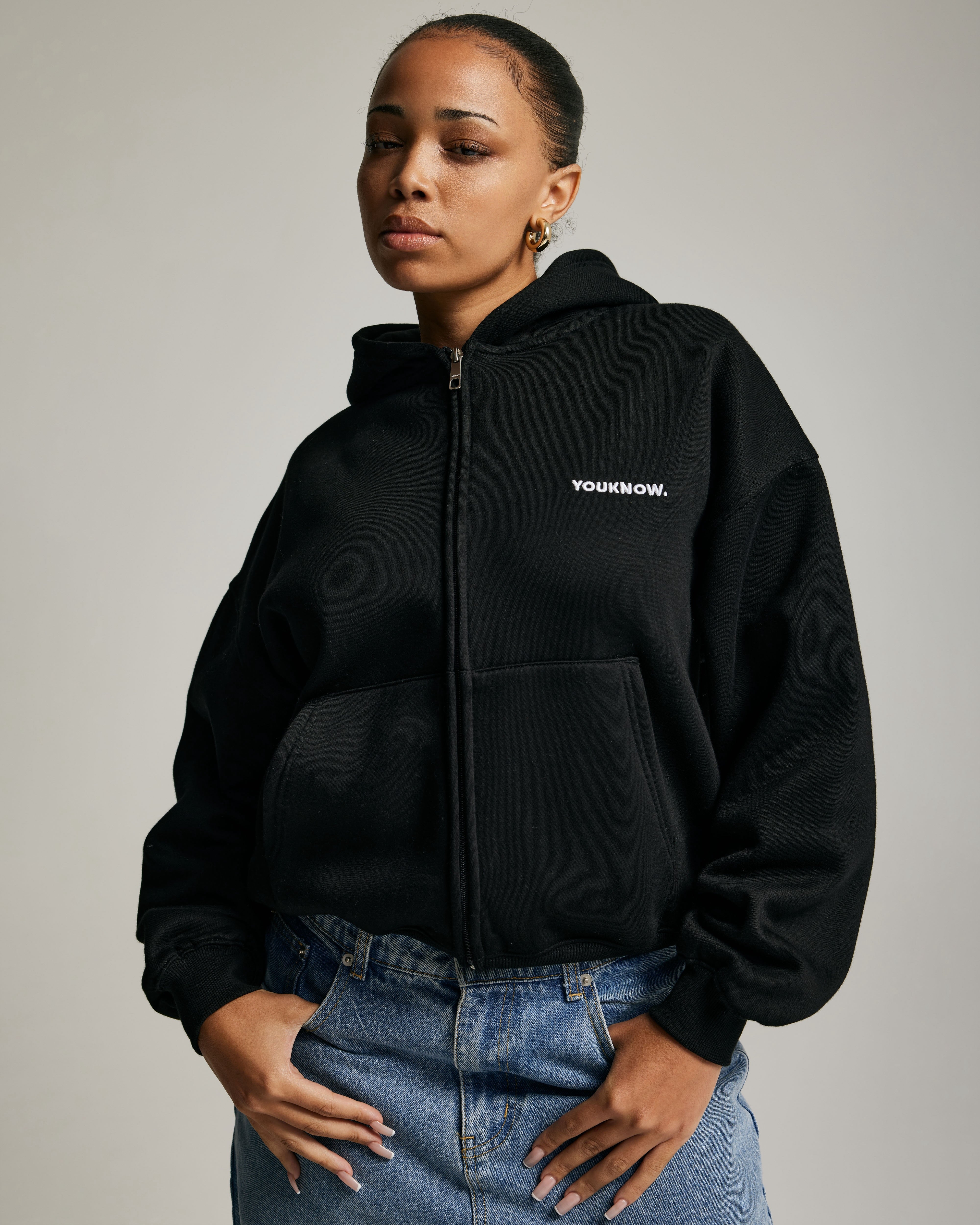 Core Zip Up Hoodie | Black