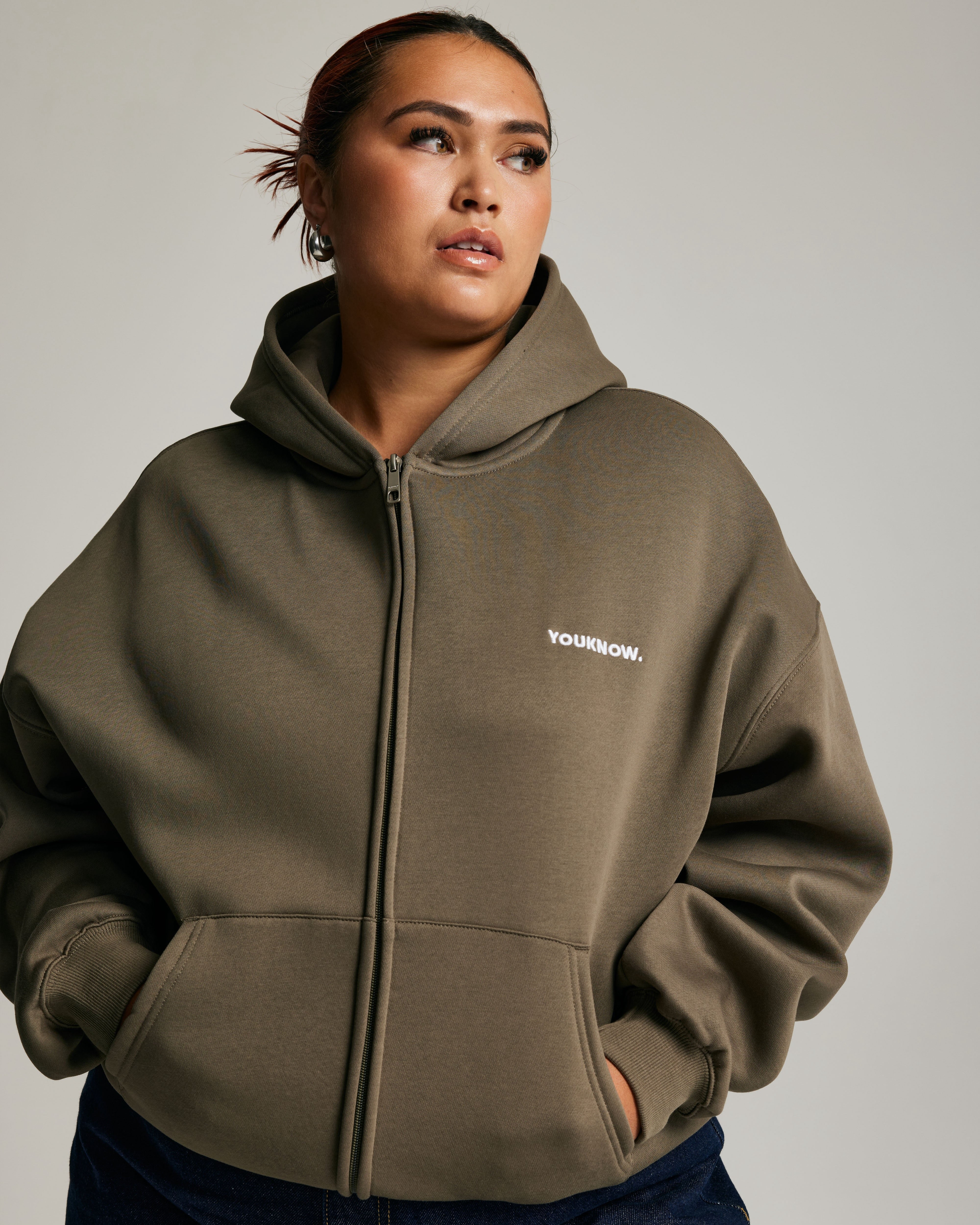 Core Zip Up Hoodie | Seaweed