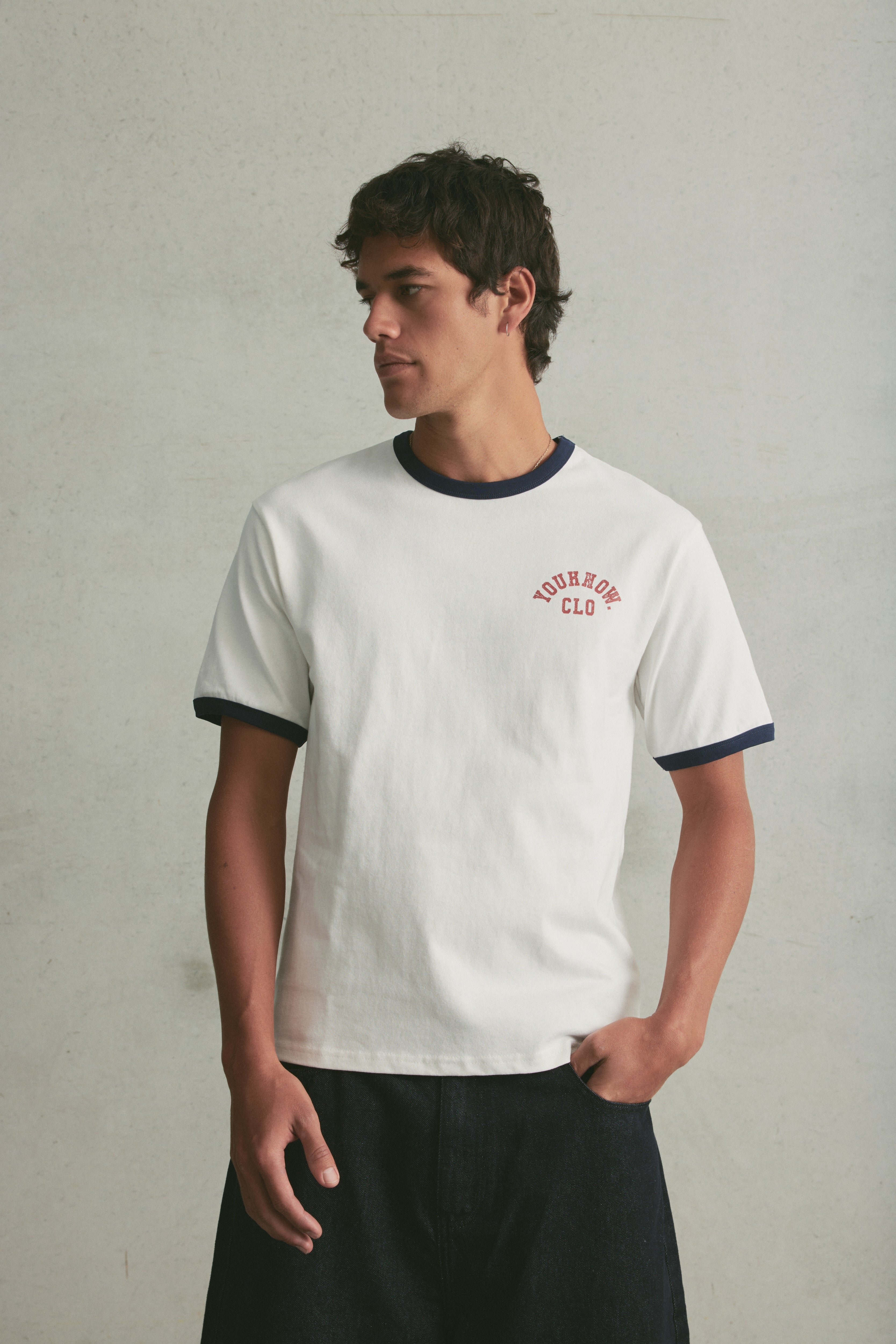 Shrunken Ringer Tee | White