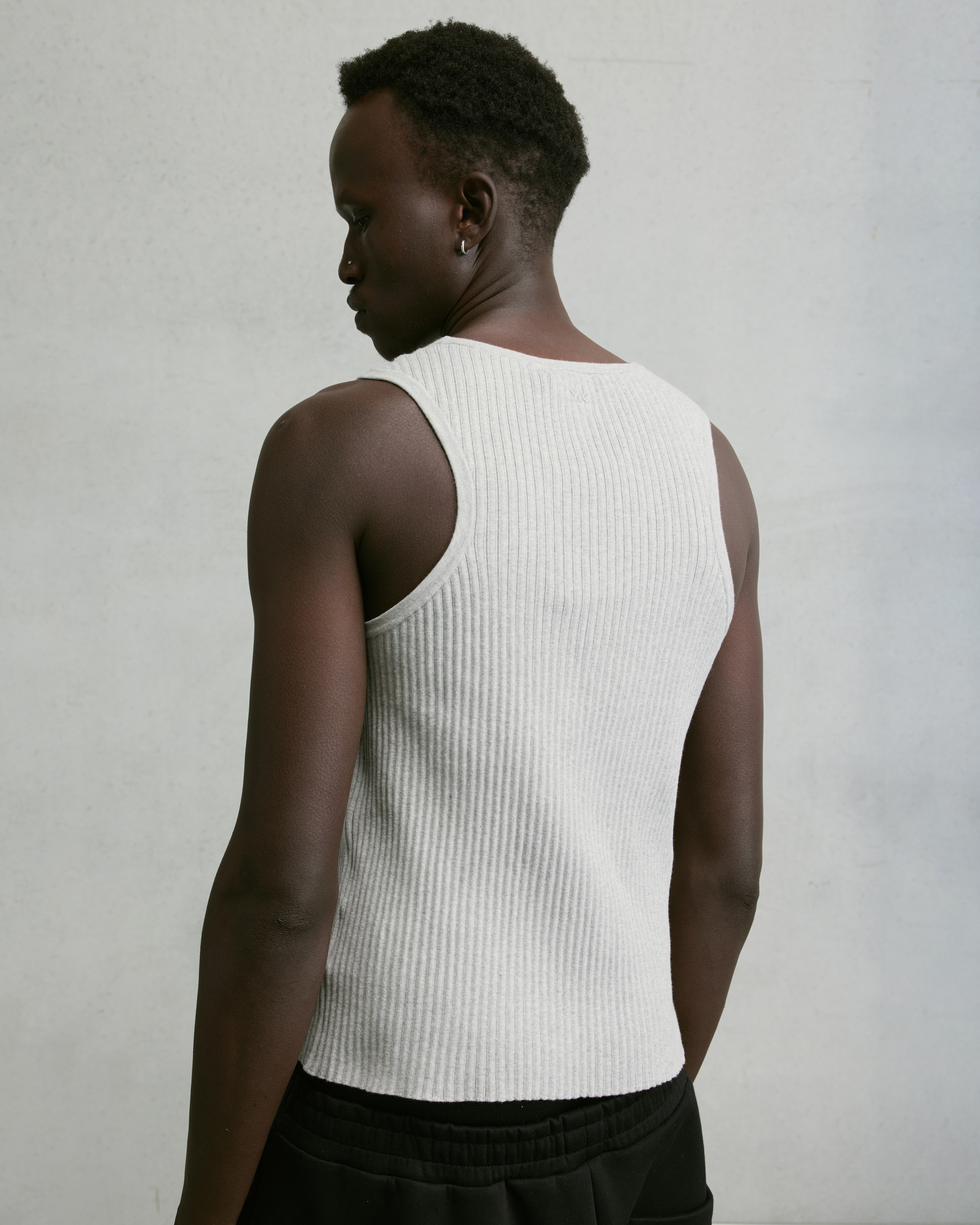 Nothing Knit Rib Tank | GREY MARLE