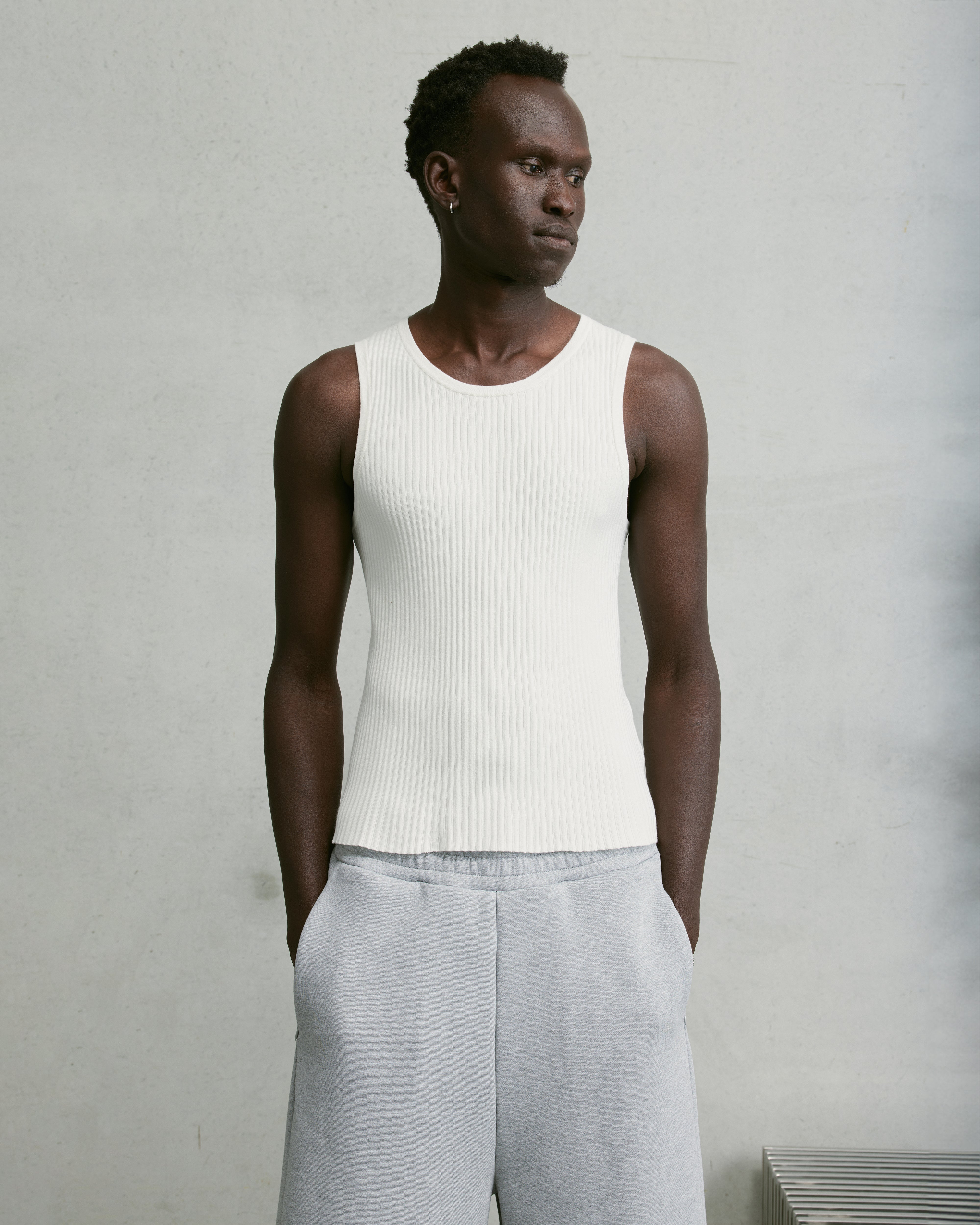 Nothing Knit Rib Tank | Cloud White