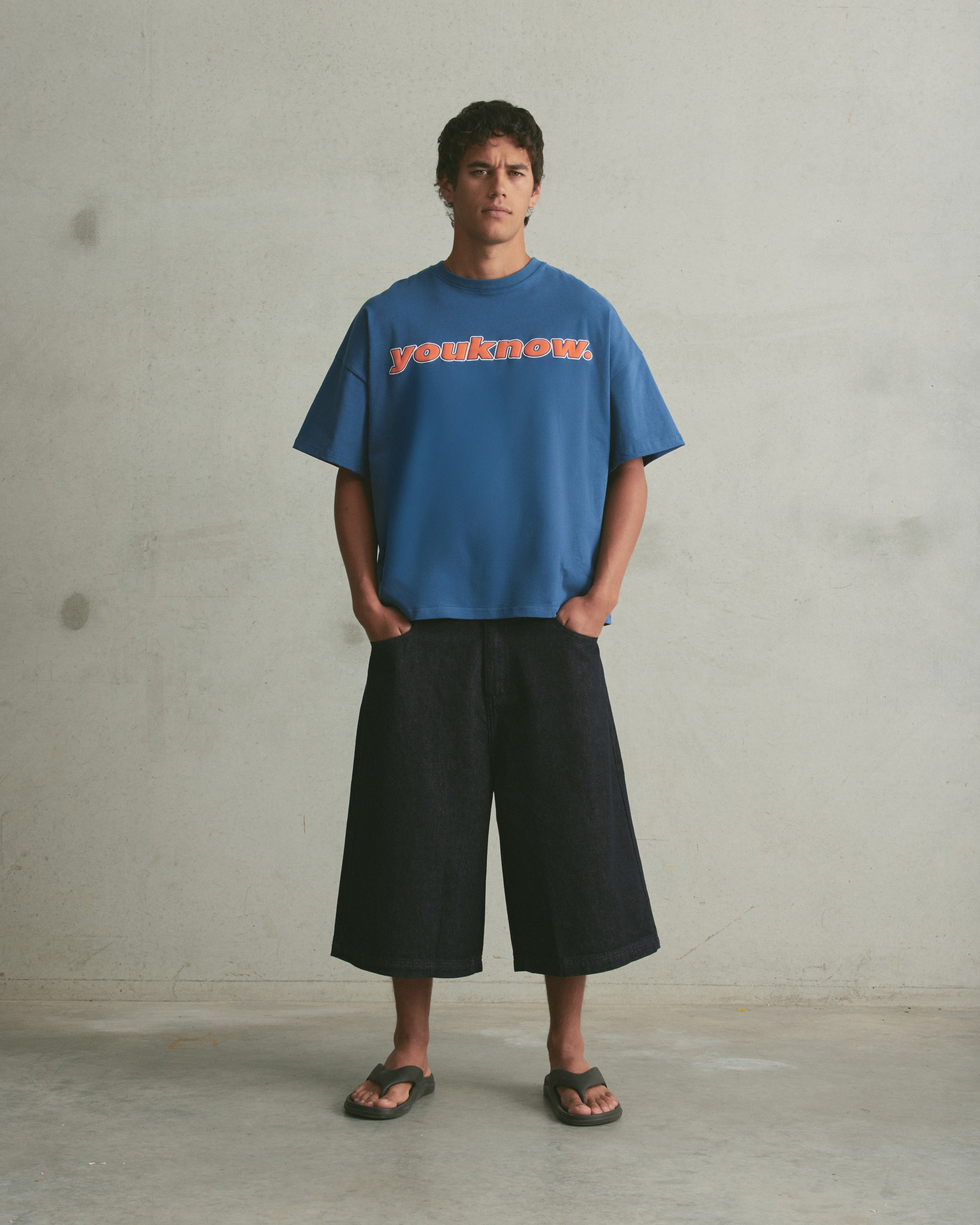 Puff Print Box Tee | Ocean Blue