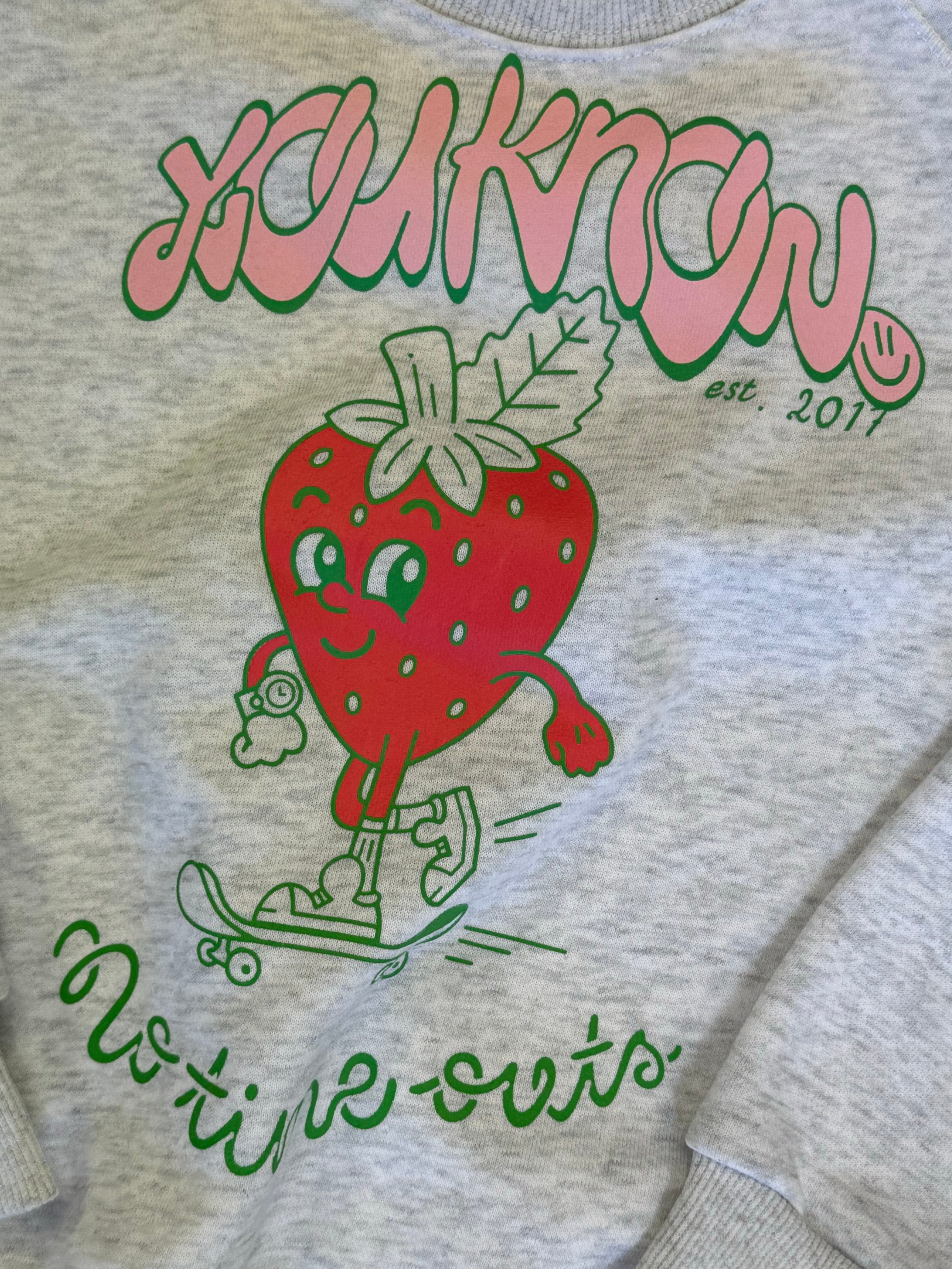 Kids Strawberry Crew Sample | Grey