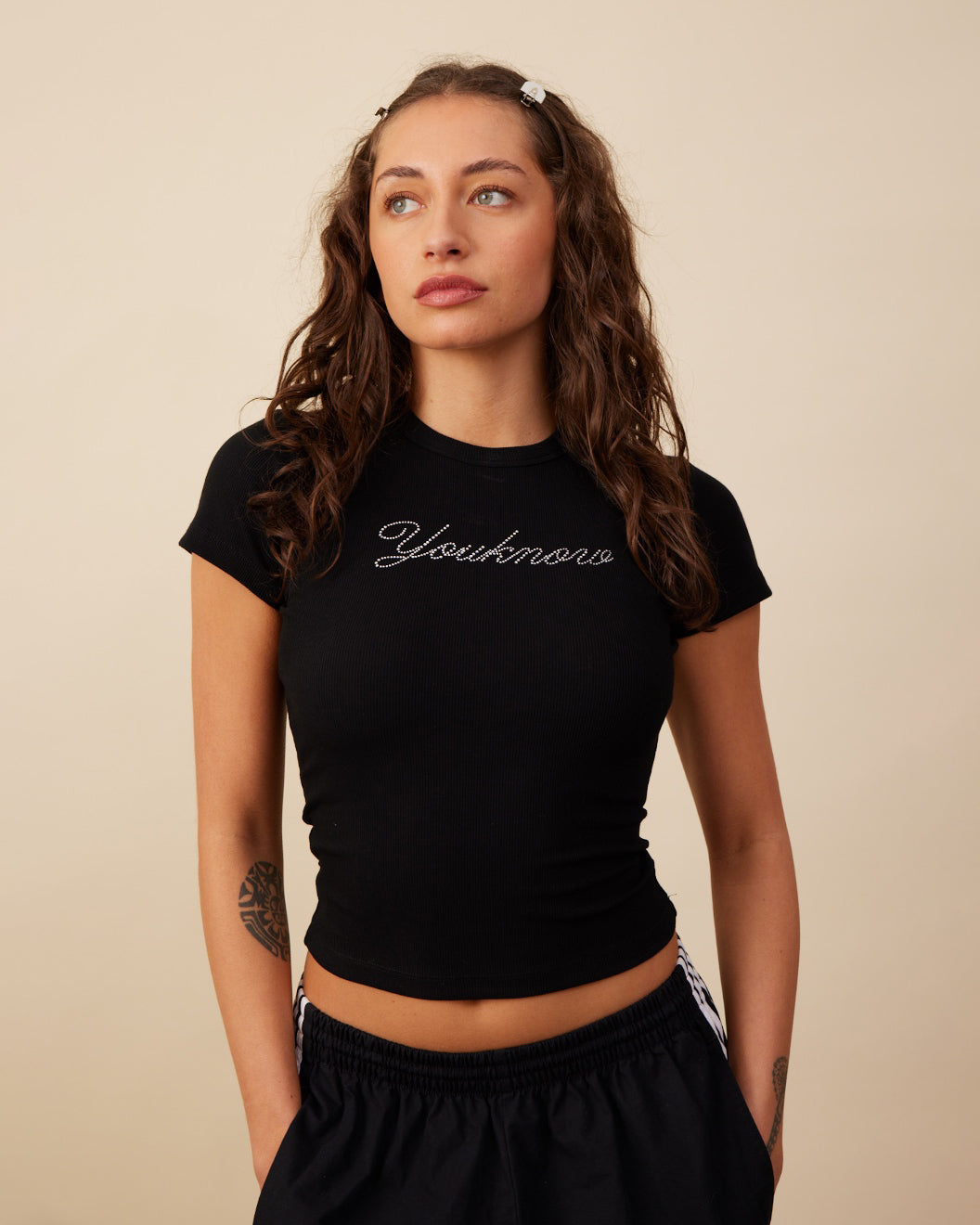 Diamante Baby Tee | Black