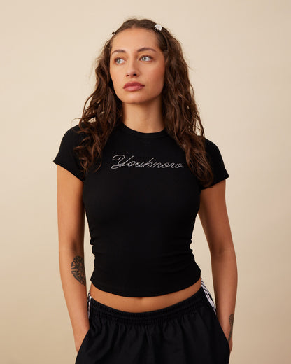 Diamante Baby Tee | Black