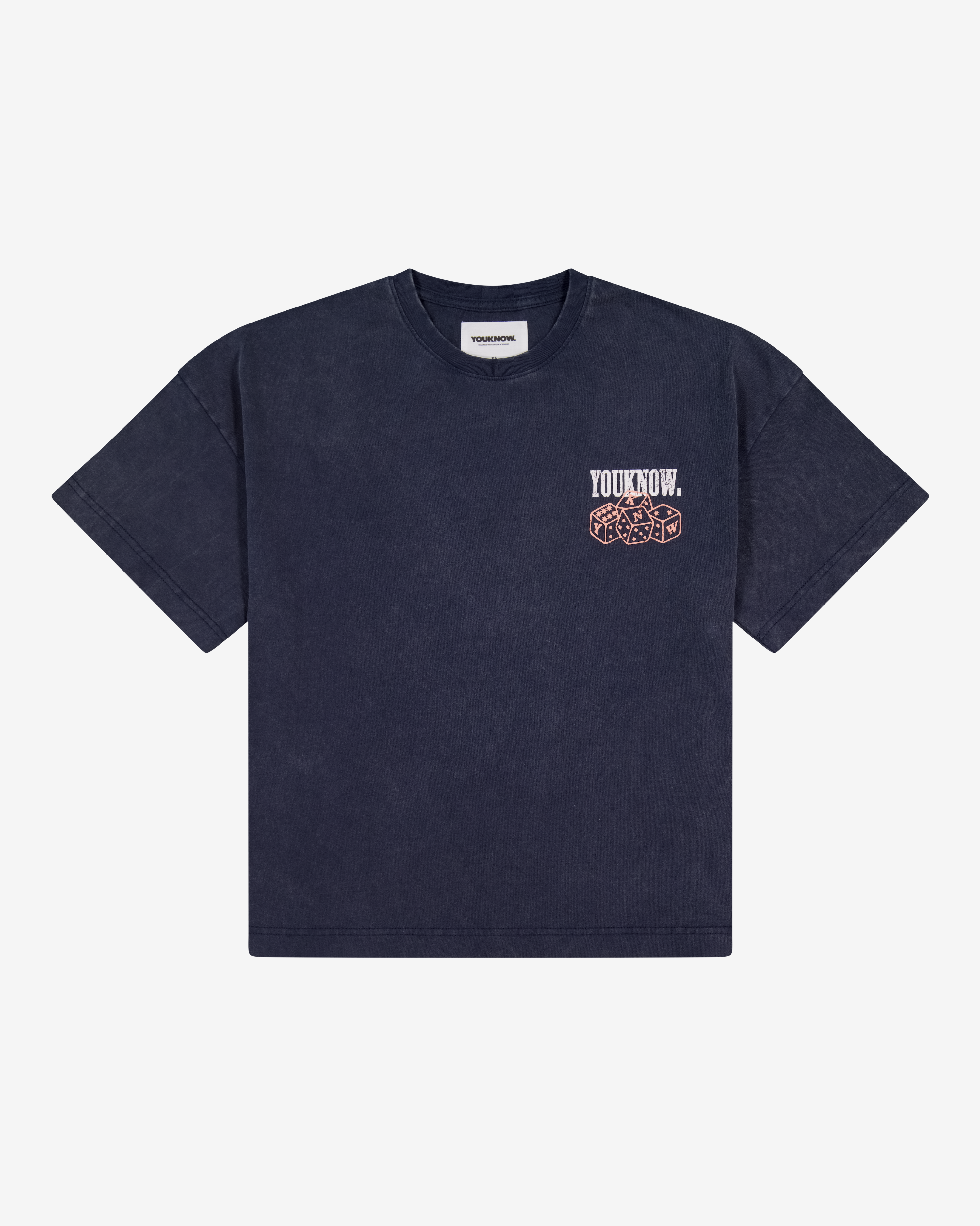 YKC Graphic Tee | Washed Navy Dice