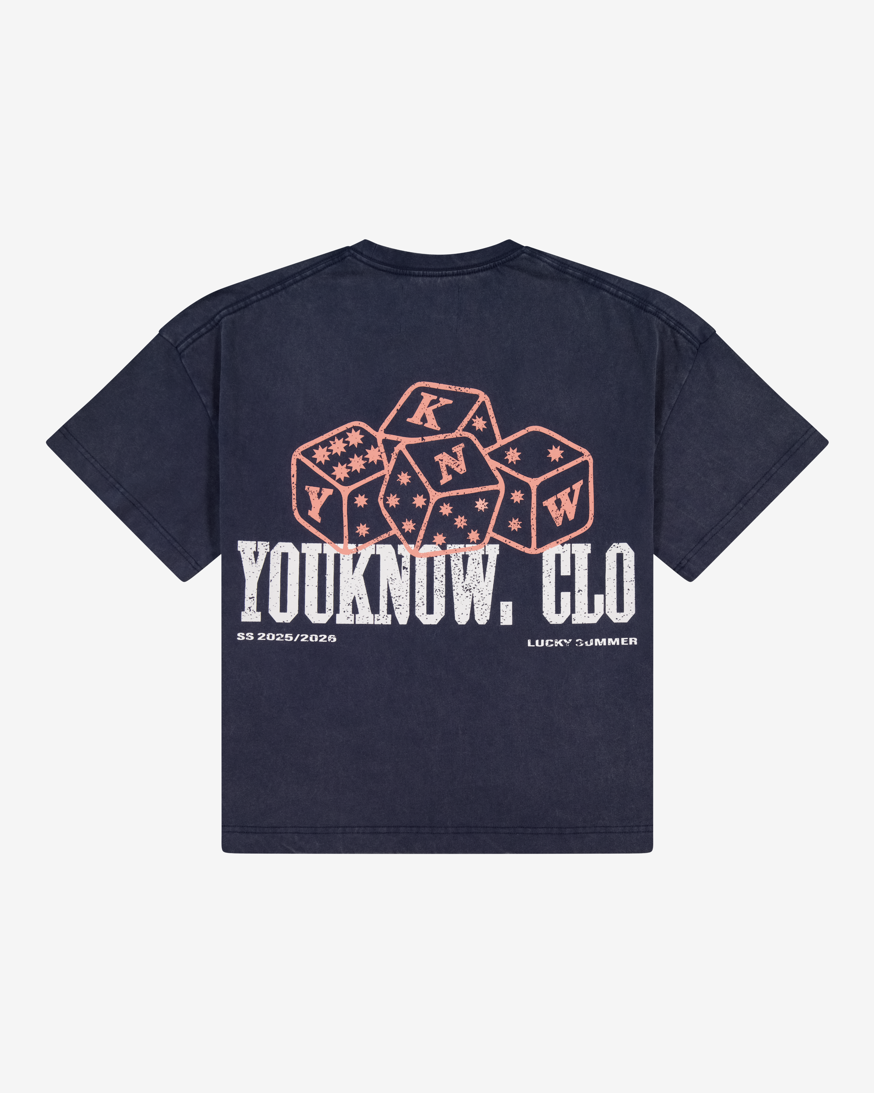 YKC Graphic Tee | Washed Navy Dice