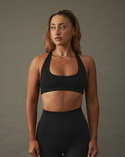 YK Move Cloud Cross Back Bra | Black