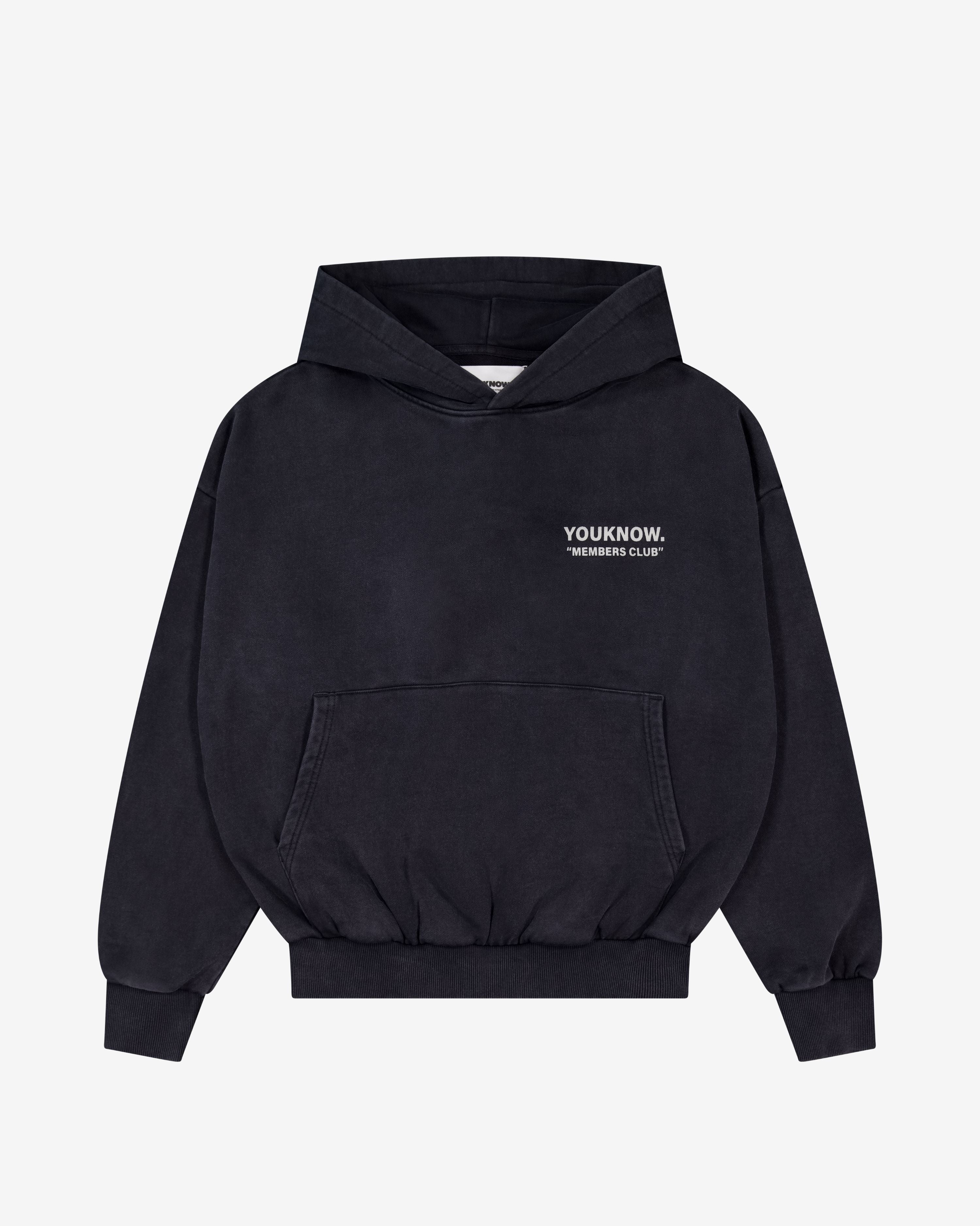 Members Club Hoodie | Washed Black