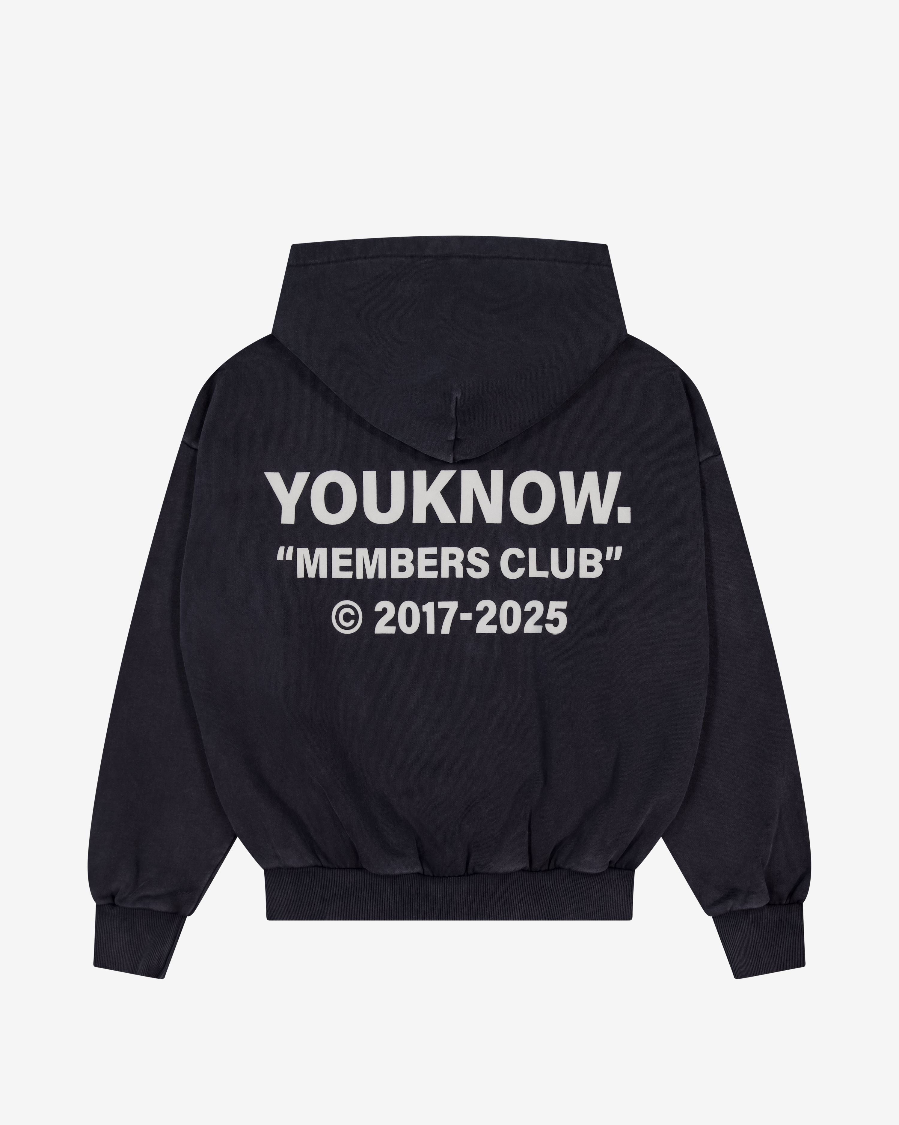 Members Club Hoodie | Washed Black