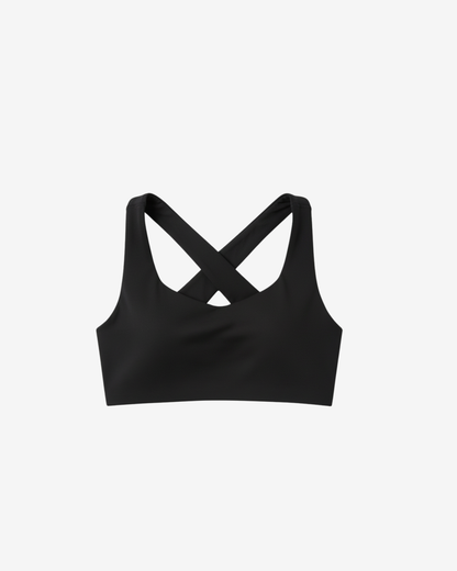 YK Move Cloud Cross Back Bra | Black