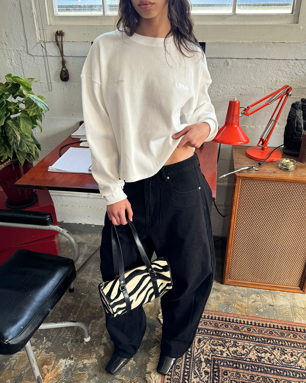 Waffle Longsleeve | White