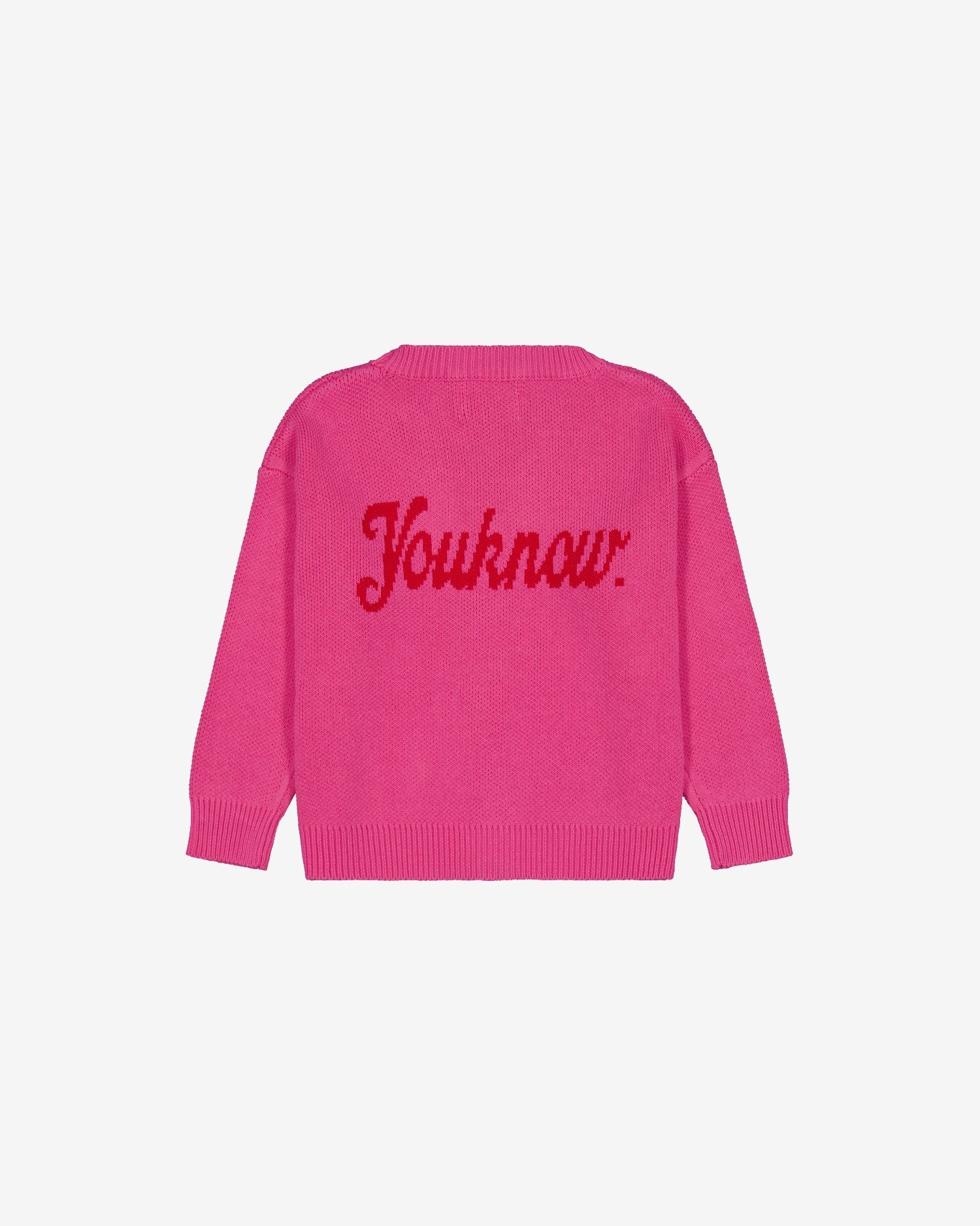 KIDS COTTON KNIT CARDIGAN | Pink