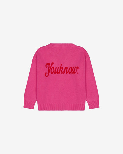 KIDS COTTON KNIT CARDIGAN | Pink