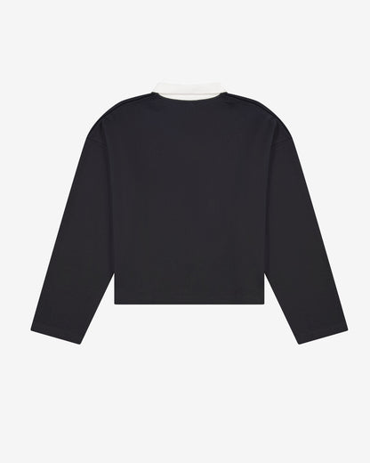 Emblem Polo Longsleeve | Charcoal