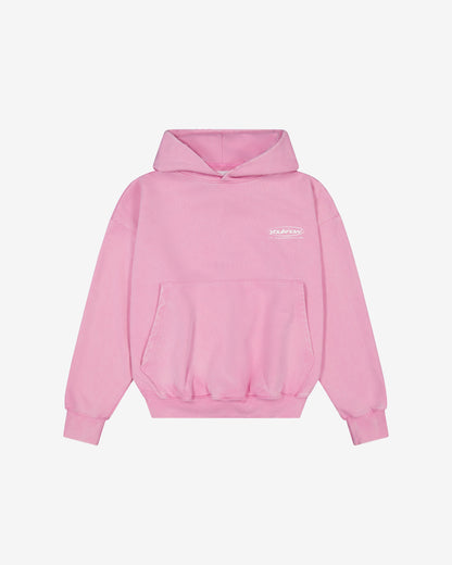 Distressed Logo Hoodie | Washed Pink
