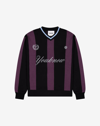 Knit Football Jersey | Burgundy Stripe