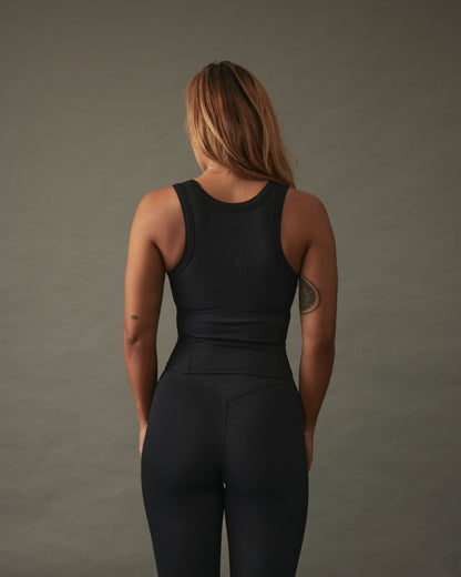 YK Move Ribbed Panel Tank | Black